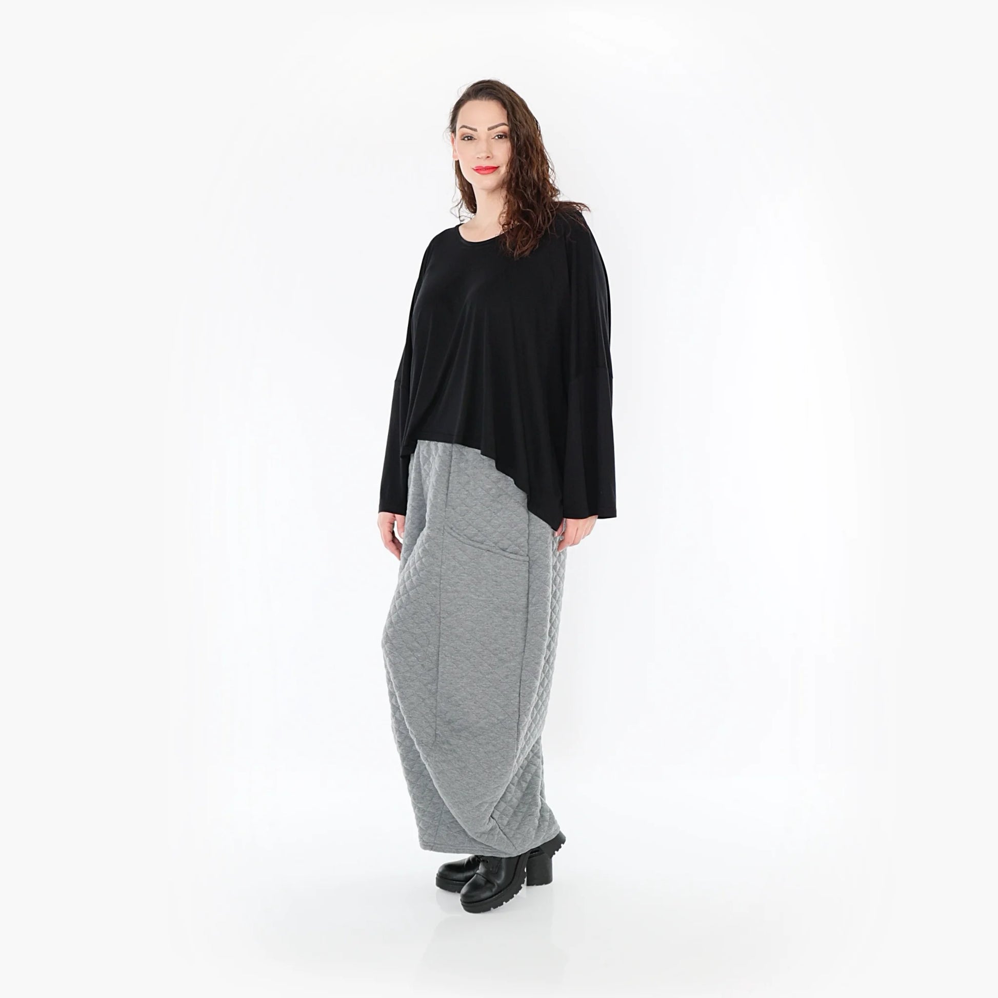 Ballonhose von AKH Fashion aus Materialmix, 1394.08069, Grau, Schick, Modern, Bequem
