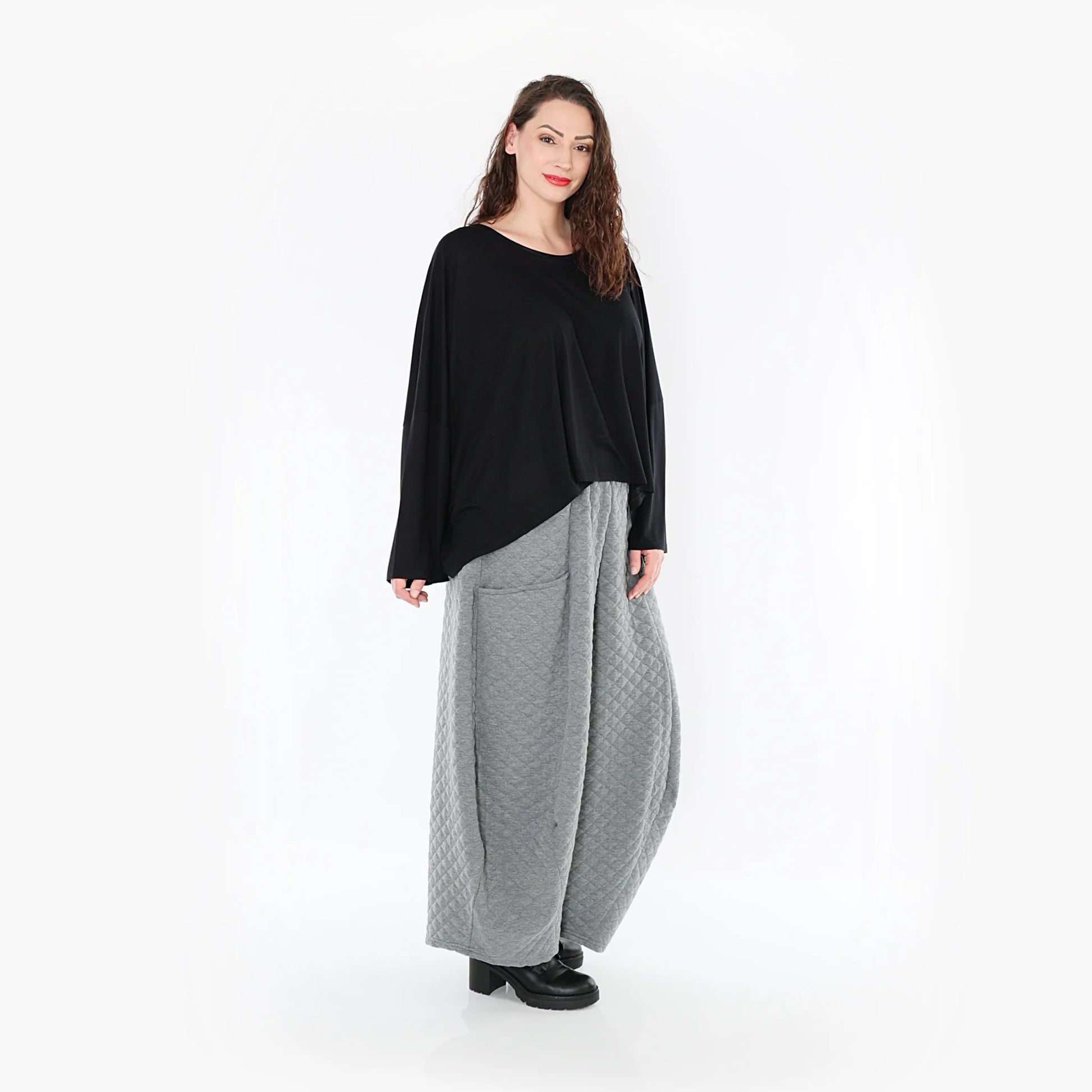 Ballonhose von AKH Fashion aus Materialmix, 1394.08069, Grau, Schick, Modern, Bequem