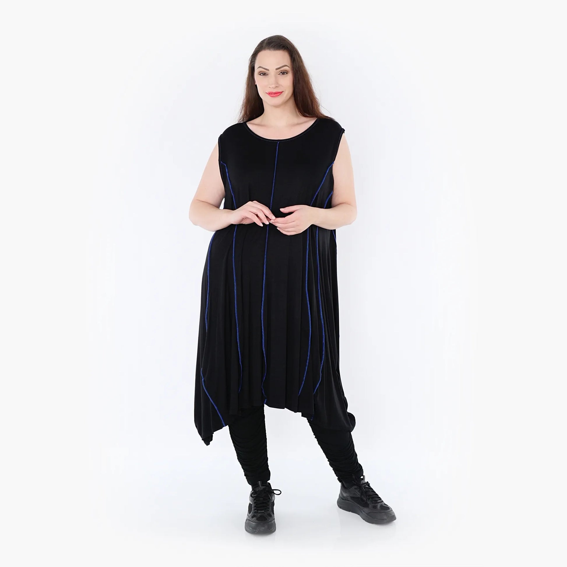 Ballon Tunika von AKH Fashion aus Viskose, 1416.06913, Schwarz/Blau, Schick, Modern