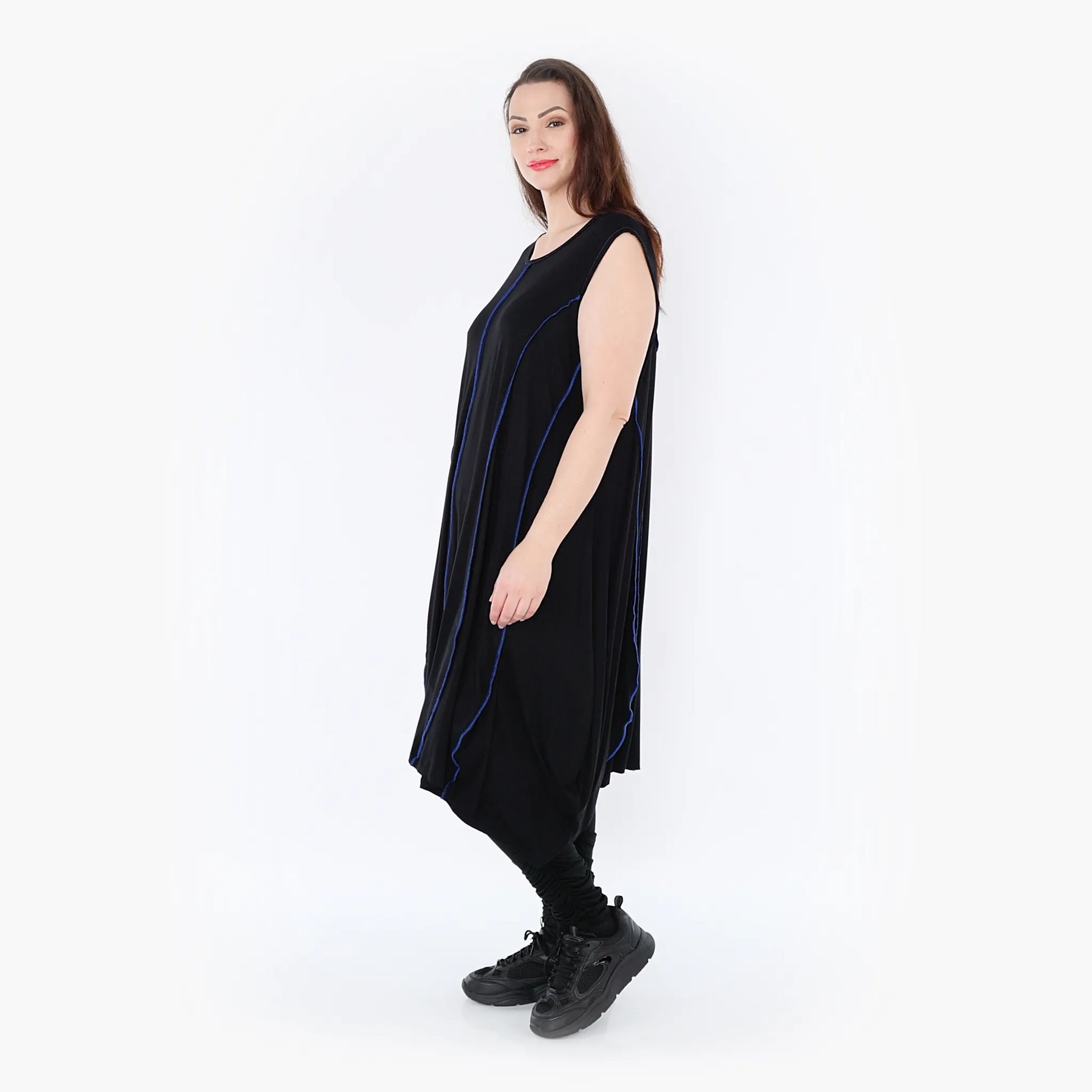 Ballon Tunika von AKH Fashion aus Viskose, 1416.06913, Schwarz/Blau, Schick, Modern