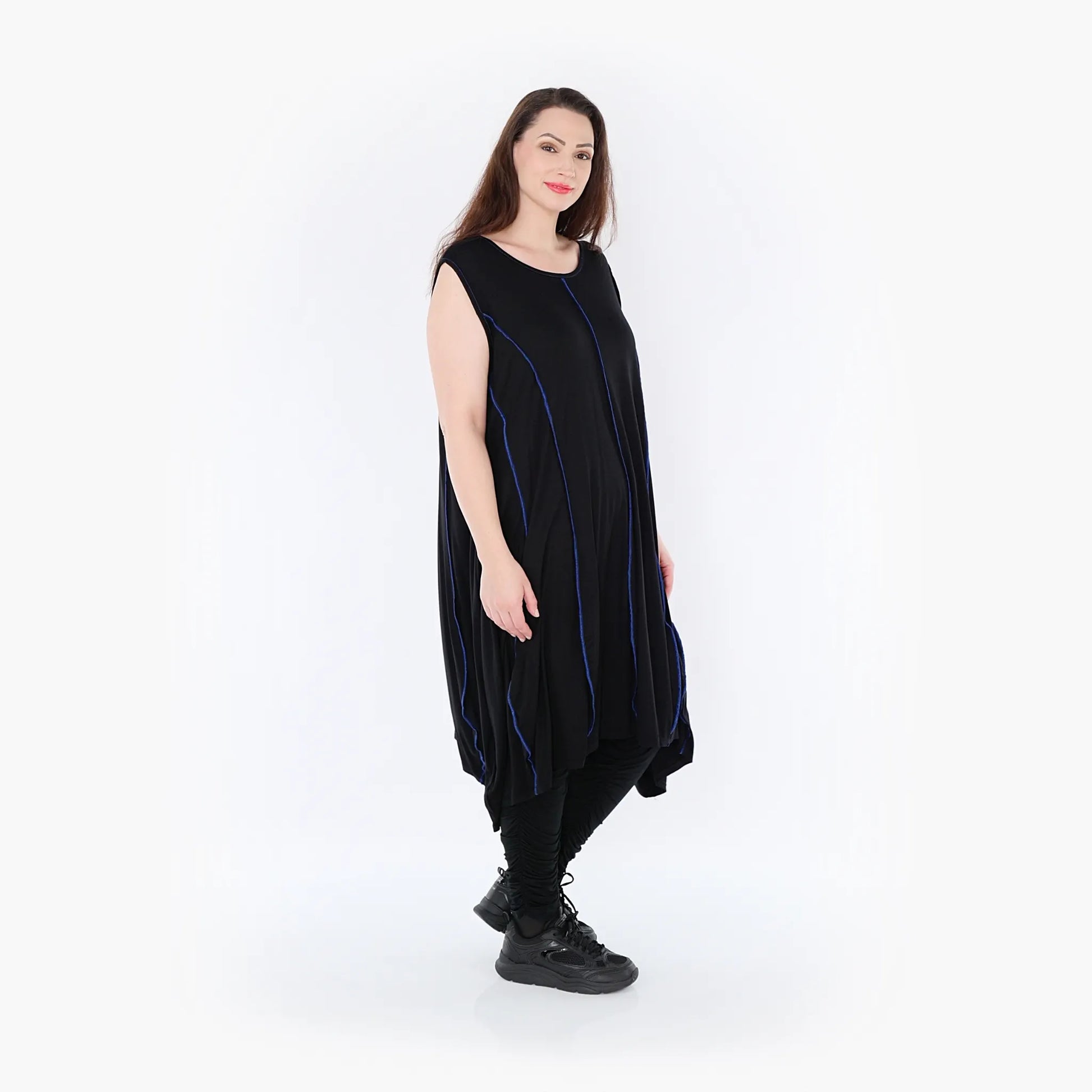 Ballon Tunika von AKH Fashion aus Viskose, 1416.06913, Schwarz/Blau, Schick, Modern