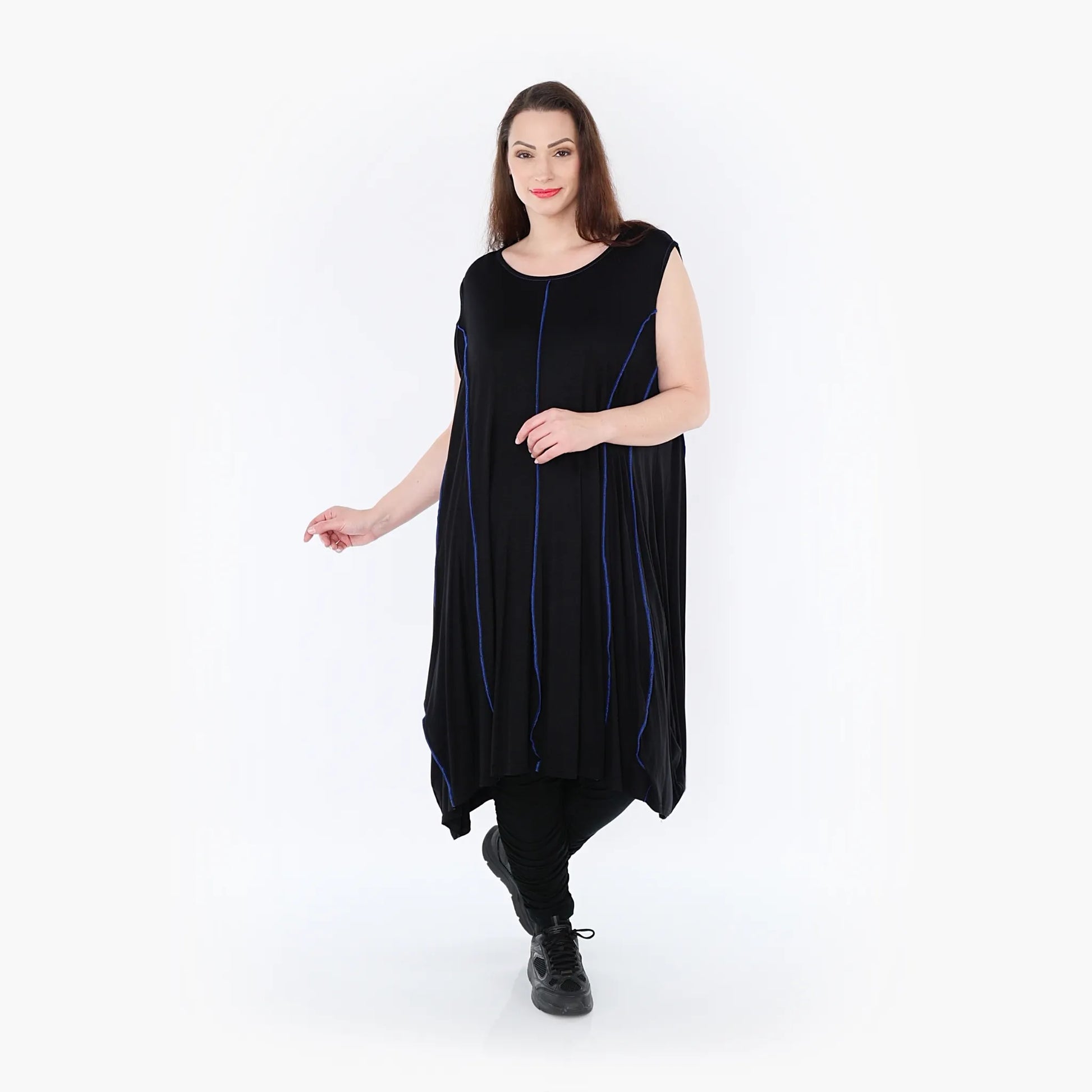 Ballon Tunika von AKH Fashion aus Viskose, 1416.06913, Schwarz/Blau, Schick, Modern