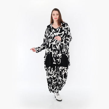 A-Form Jacke von AKH Fashion aus Viskose, 1434.07027, Schwarz/Weiß, Schick, Modern, Bequem