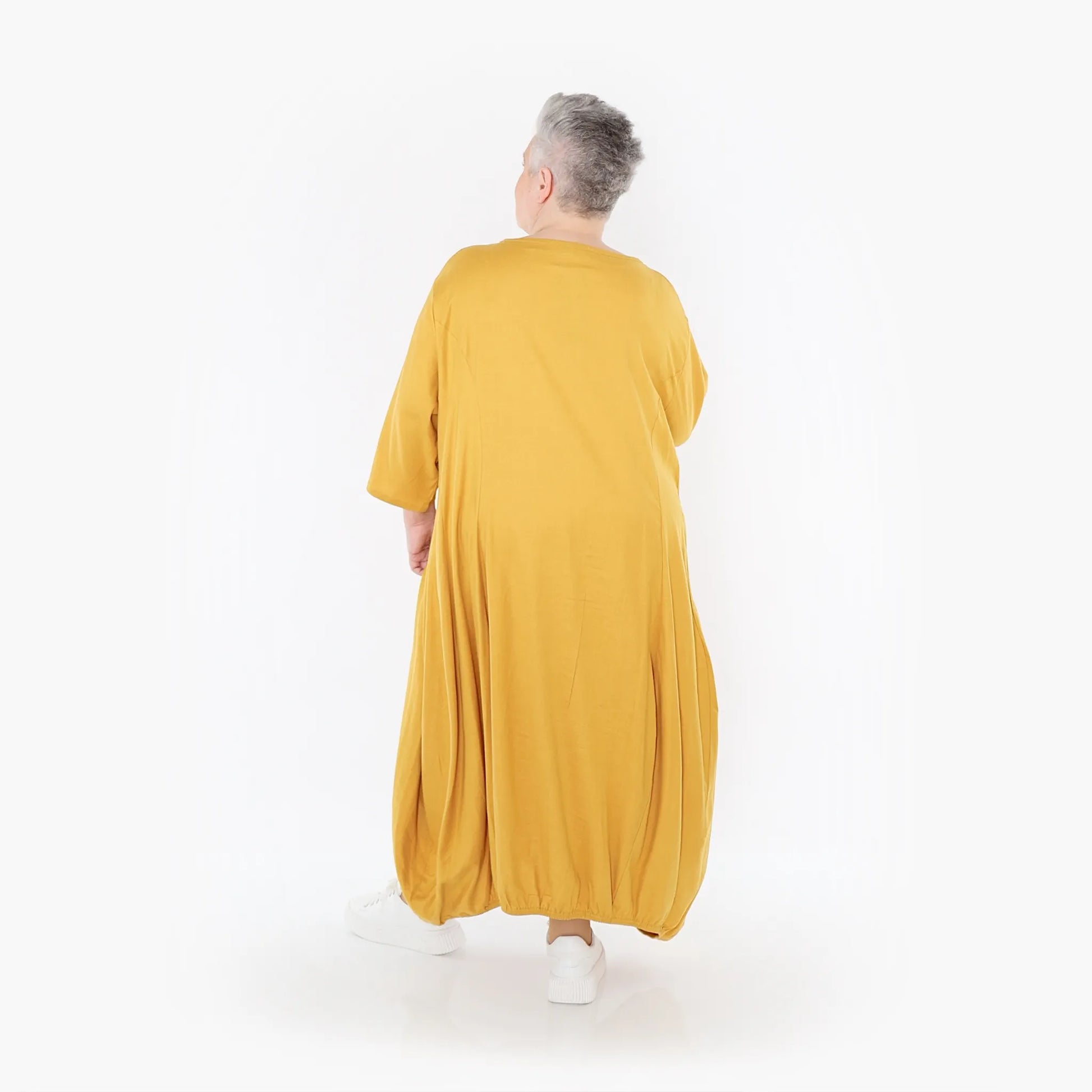 Ballonkleid von AKH Fashion aus Baumwolle, 1465.06736, Honig, Ausgefallen, Zeitlos, Schick