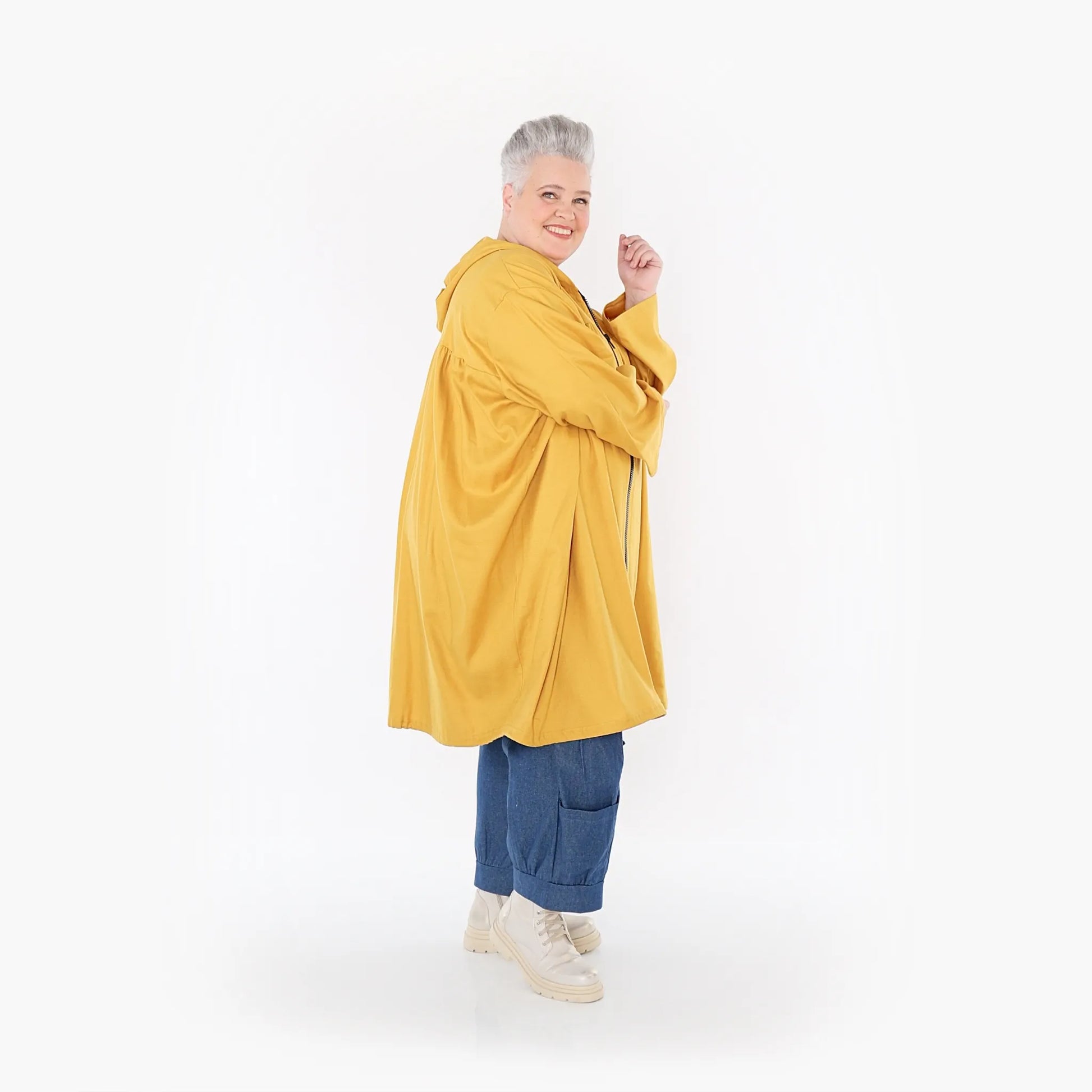 AKH Fashion Jacke in gerader Form, aus Baumwolle, 1465.07045, Honig, Ausgefallen, Zeitlos