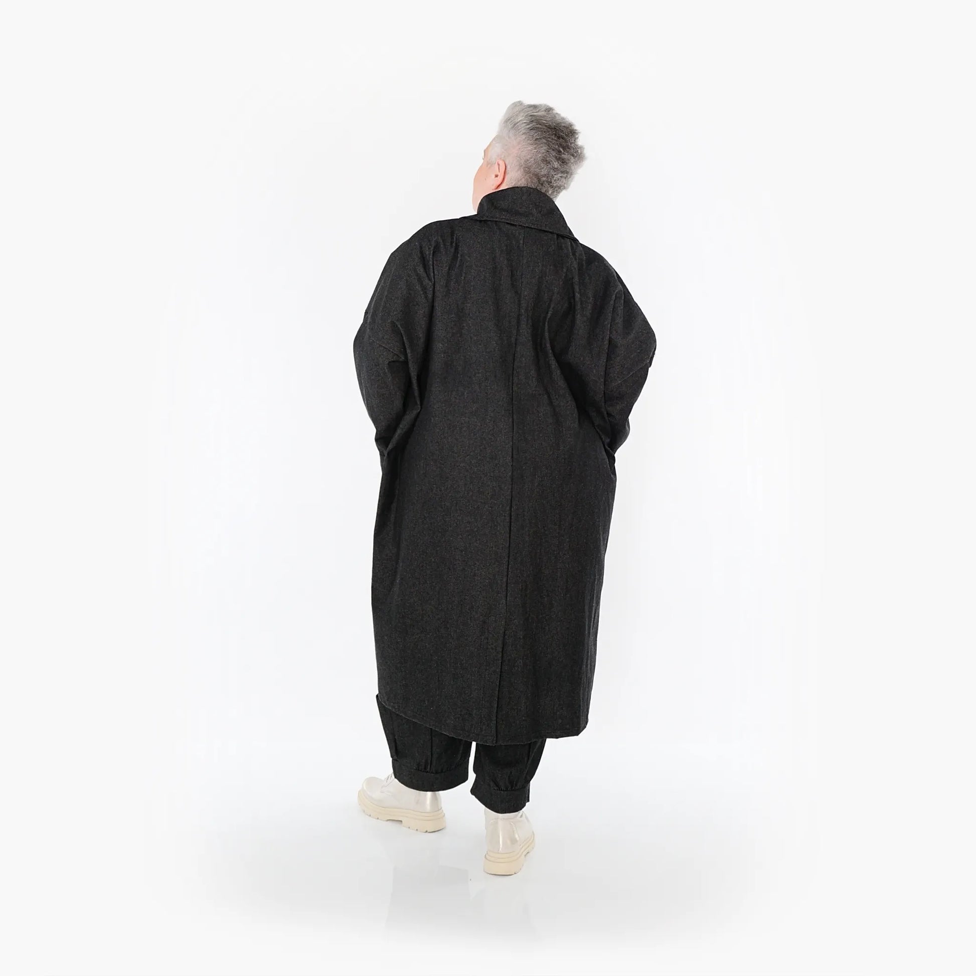 AKH Fashion Mantel in gerader Form, aus Polyester, 1466.07041, Schwarz, Ausgefallen