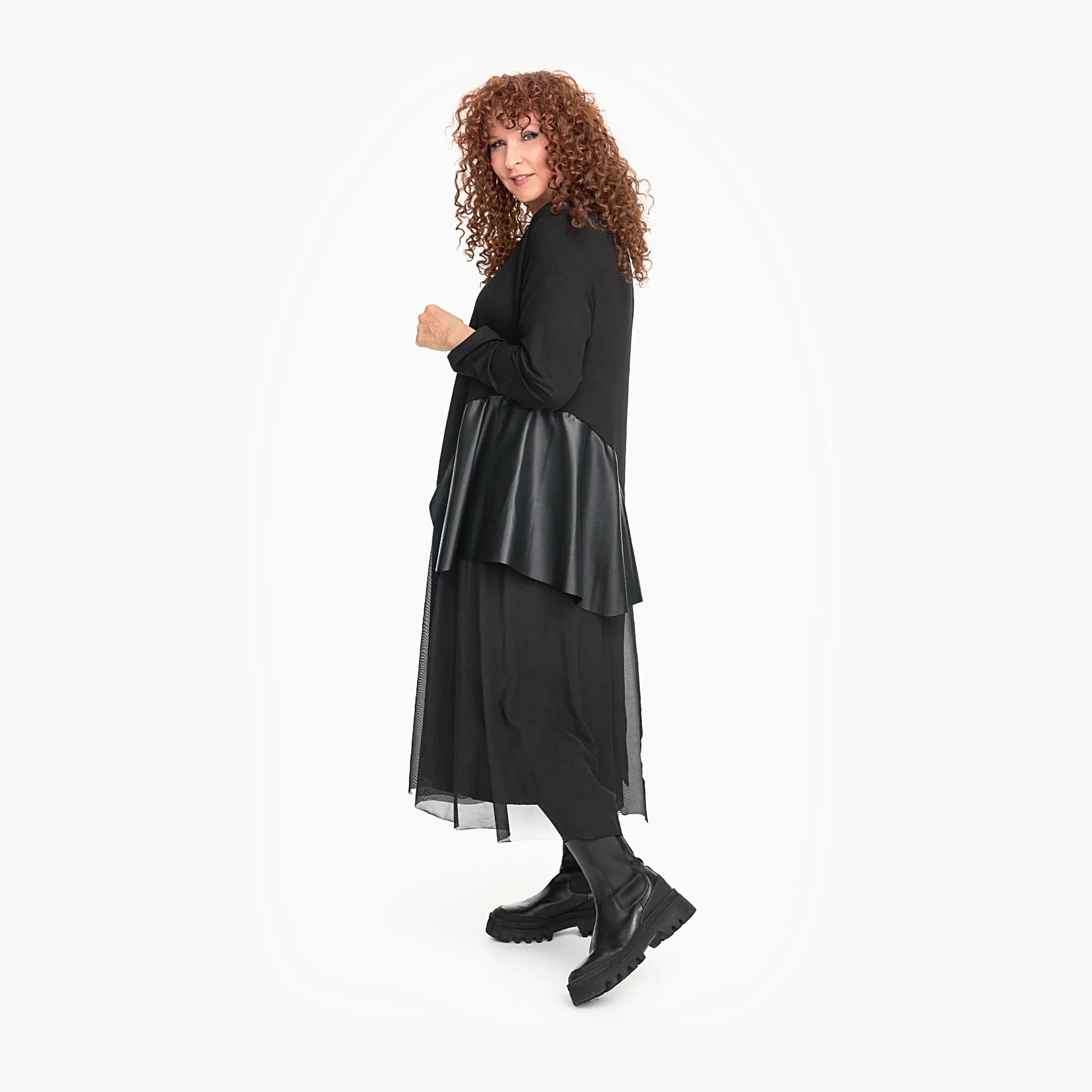 Kleid von Do Your Best aus Viskose, D767, Schwarz, Schick, Modern, Bequem