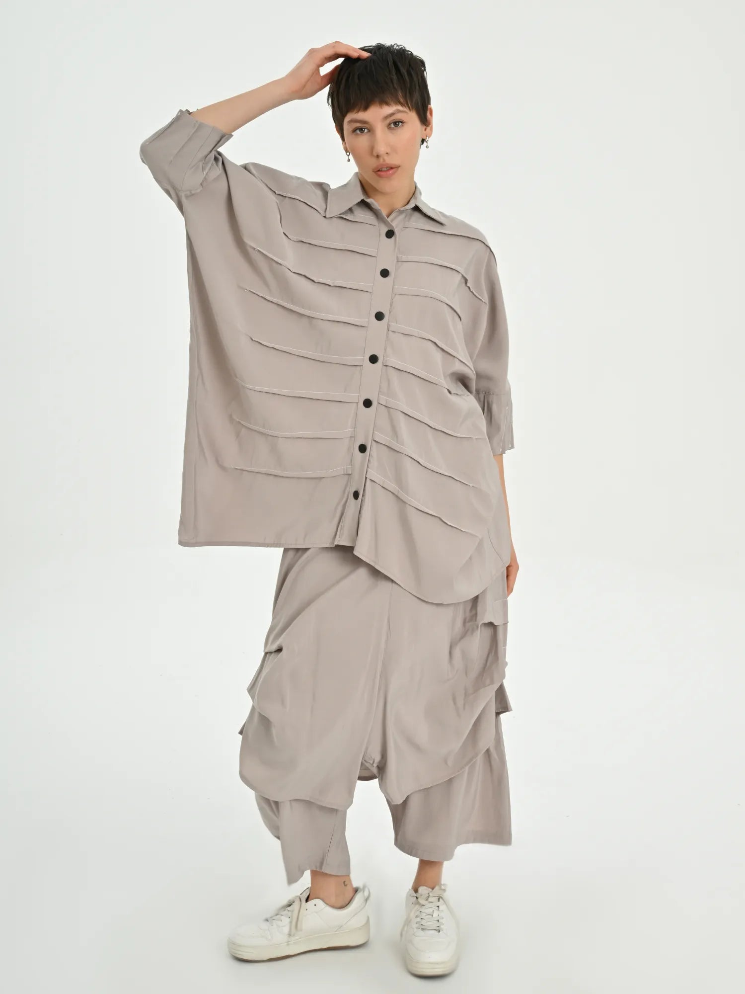 Bluse von Les Mios aus Baumwolle, 7005, Beige, Schick, Modern, Bequem, Schick