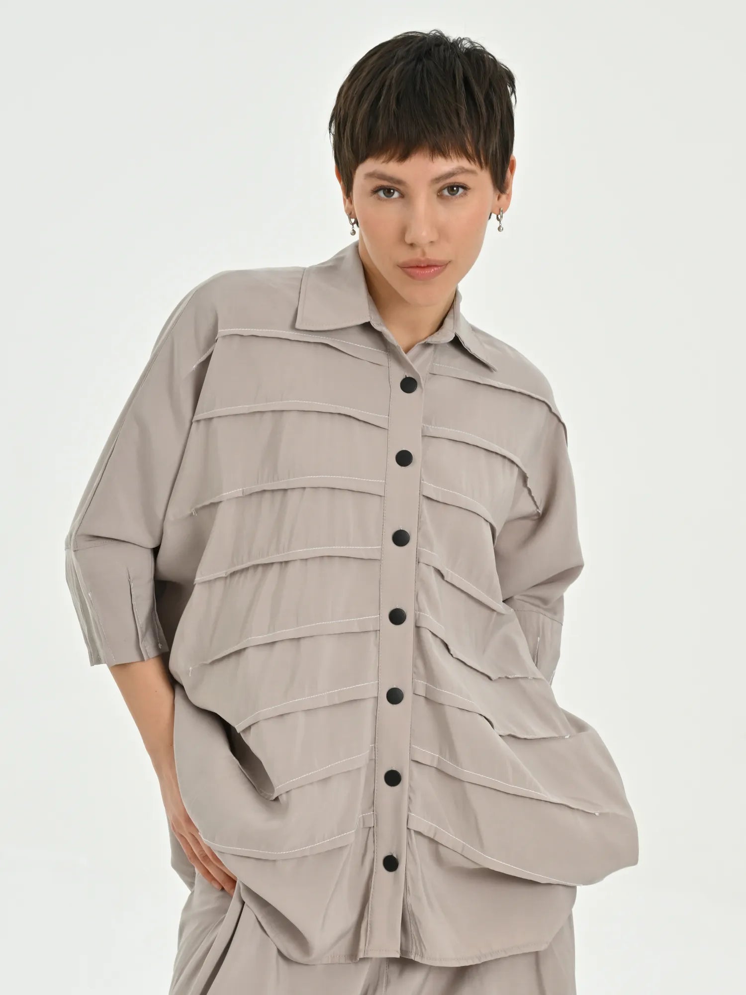 Bluse von Les Mios aus Baumwolle, 7005, Beige, Schick, Modern, Bequem, Schick
