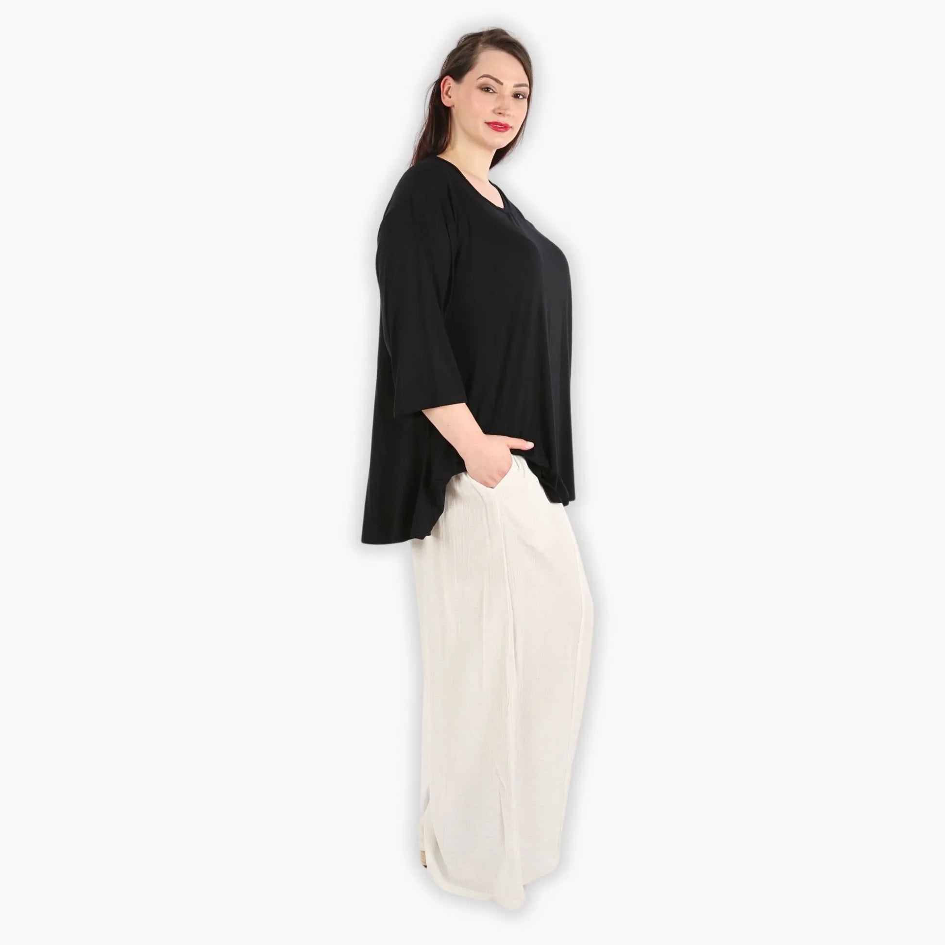 AKH Fashion Hose in gerader Form, aus Viskose, 1295.06927, Weiß, Schick, Modern, Bequem