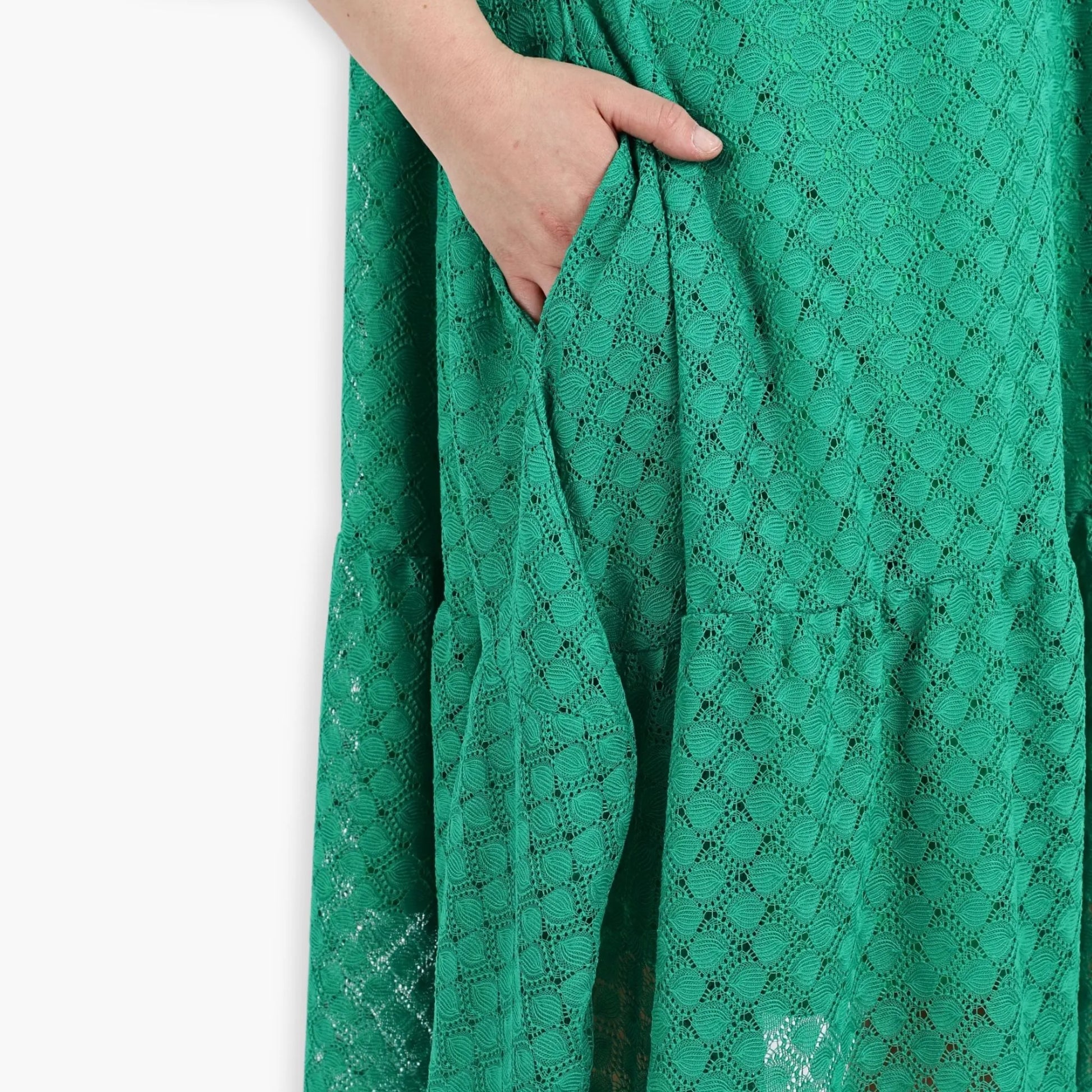 Ballonkleid von AKH Fashion aus Viskose, 1297.06712, Grün, Netz, Schick, Modern, Bequem