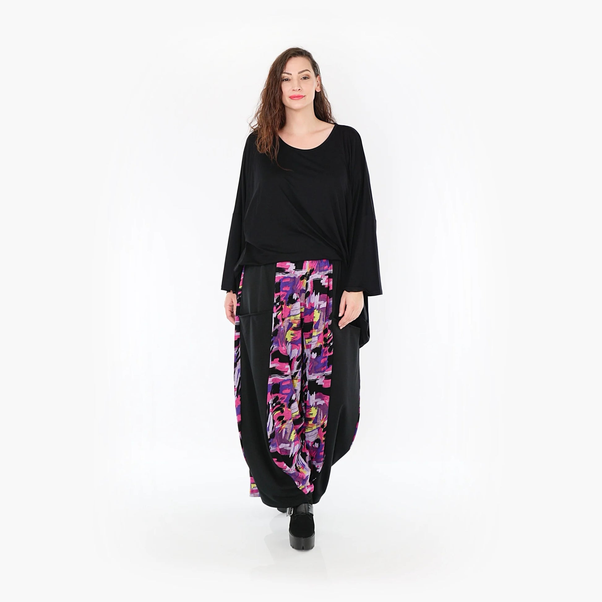 Ballonhose von AKH Fashion aus Viskose, 1381.08069, Fuchsia, Grafik, Schick, Modern