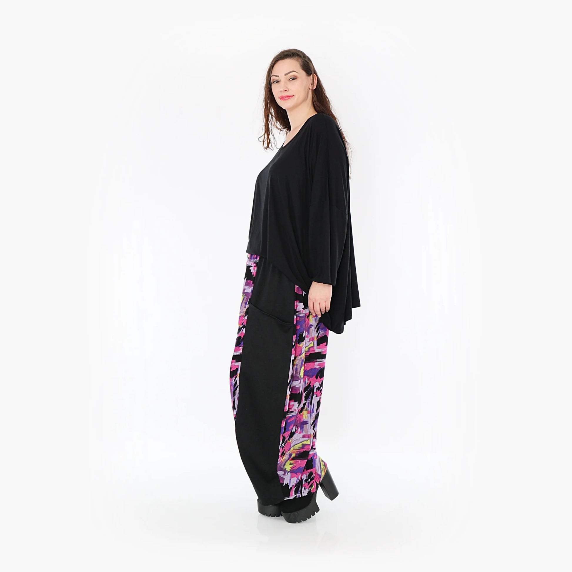 Ballonhose von AKH Fashion aus Viskose, 1381.08069, Fuchsia, Grafik, Schick, Modern