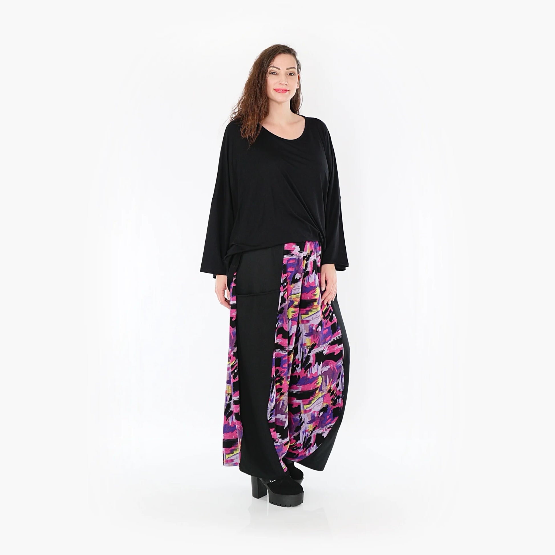 Ballonhose von AKH Fashion aus Viskose, 1381.08069, Fuchsia, Grafik, Schick, Modern