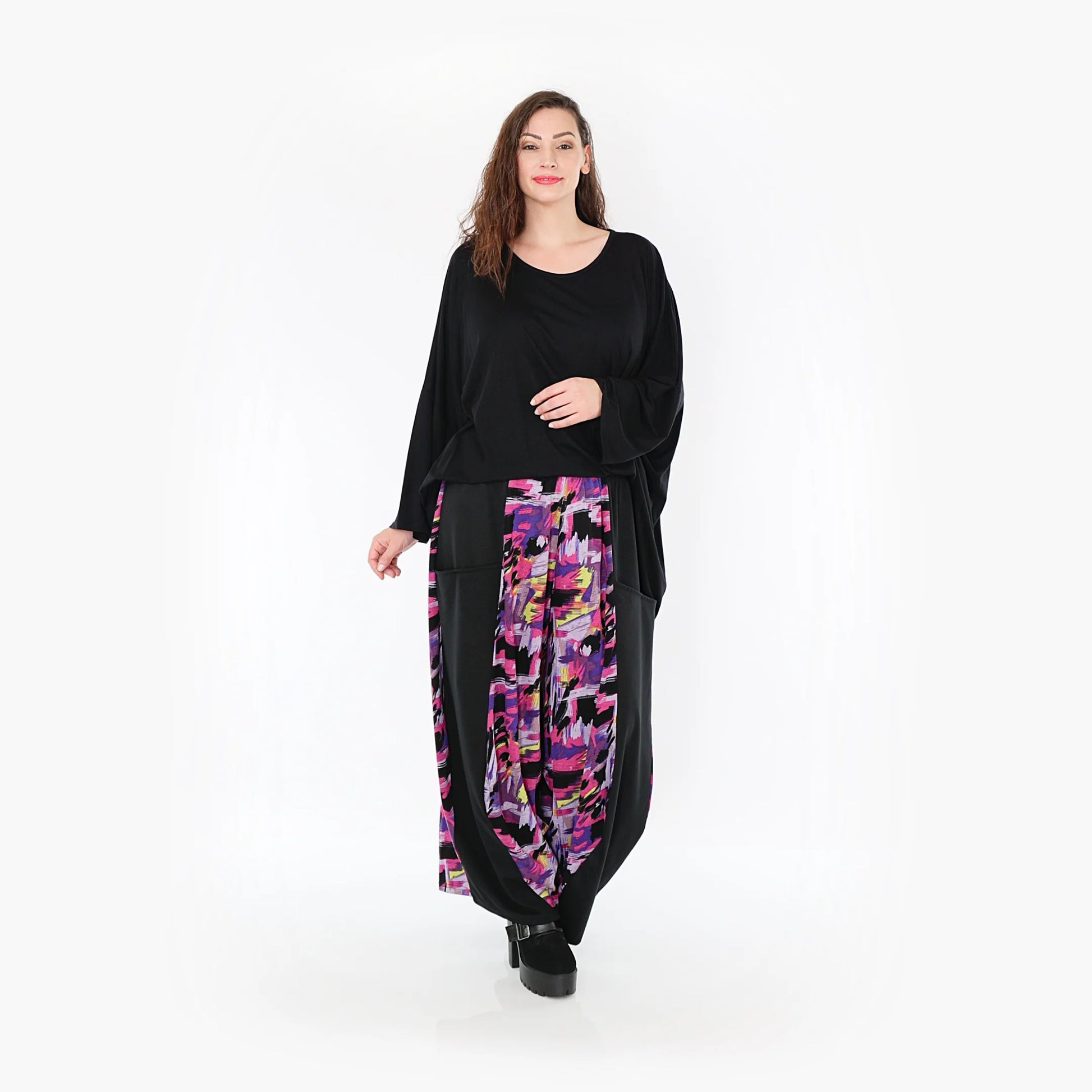 Ballonhose von AKH Fashion aus Viskose, 1381.08069, Fuchsia, Grafik, Schick, Modern