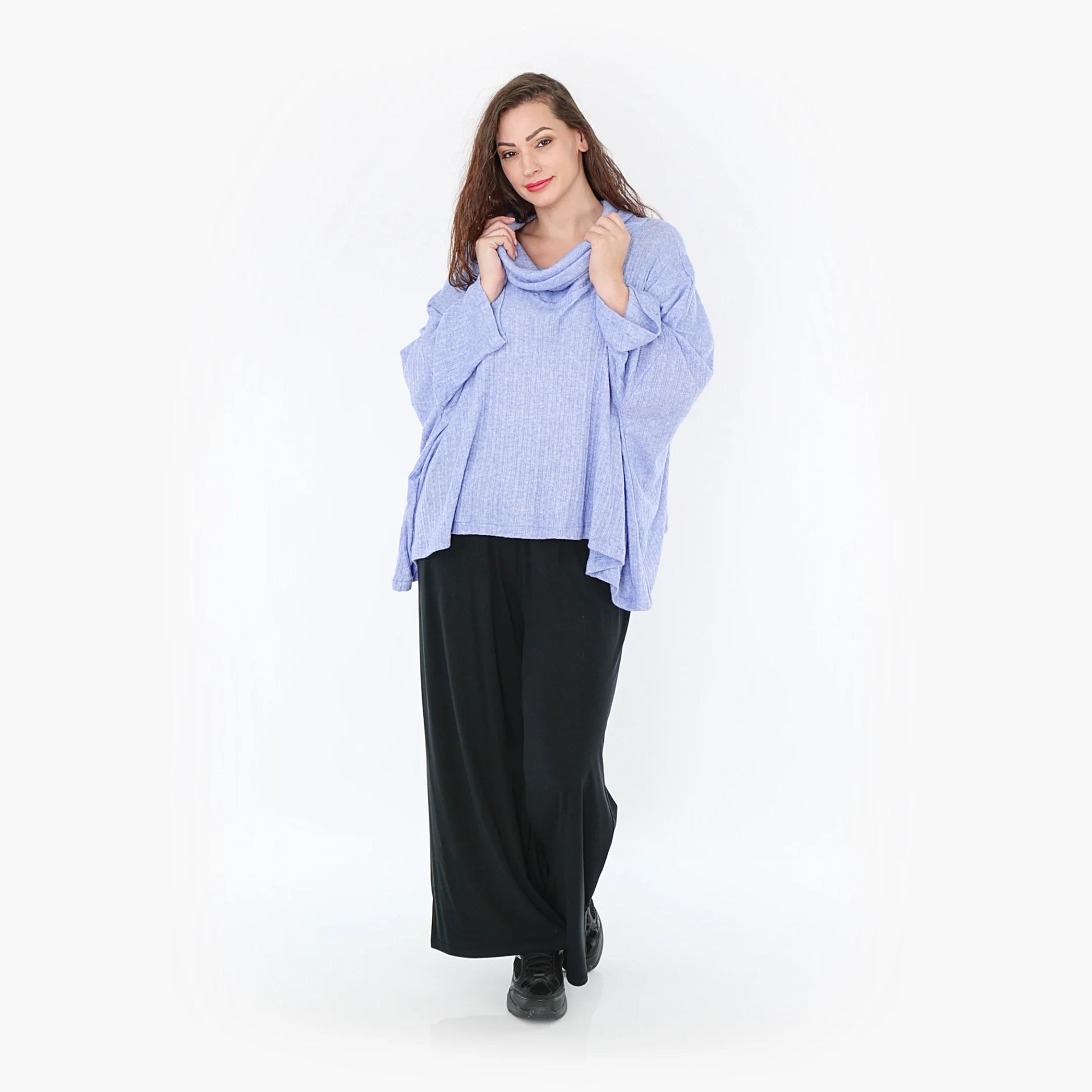 AKH Fashion Bigshirt in kastiger Form, aus Polyurethan, 1384.03019, Blau, Gerippt, Schick