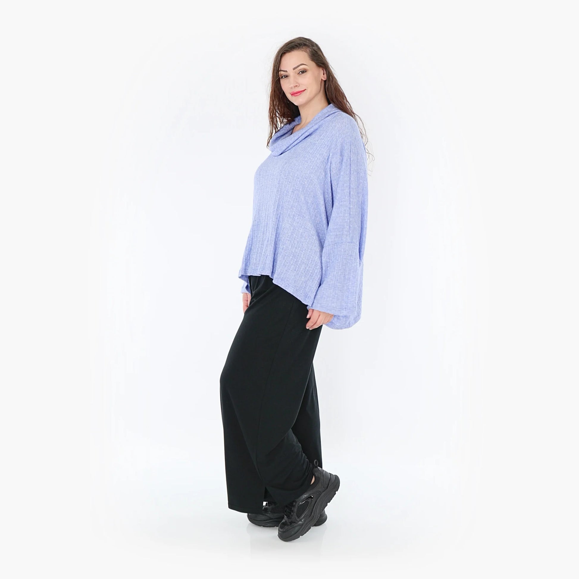 AKH Fashion Bigshirt in kastiger Form, aus Polyurethan, 1384.03019, Blau, Gerippt, Schick