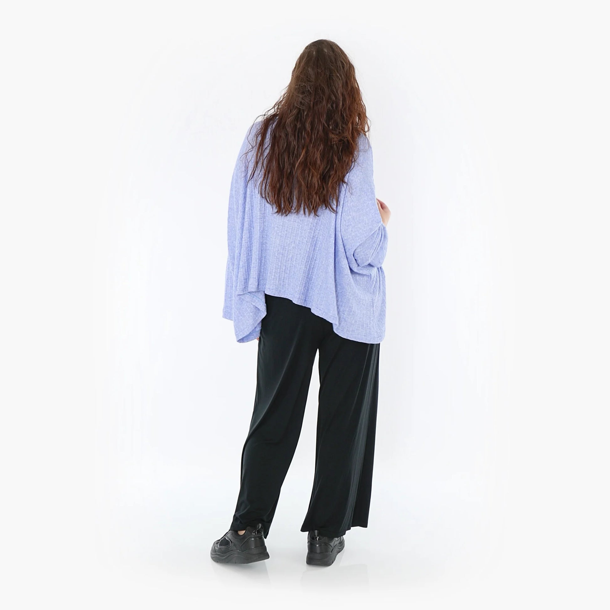 AKH Fashion Bigshirt in kastiger Form, aus Polyurethan, 1384.03019, Blau, Gerippt, Schick