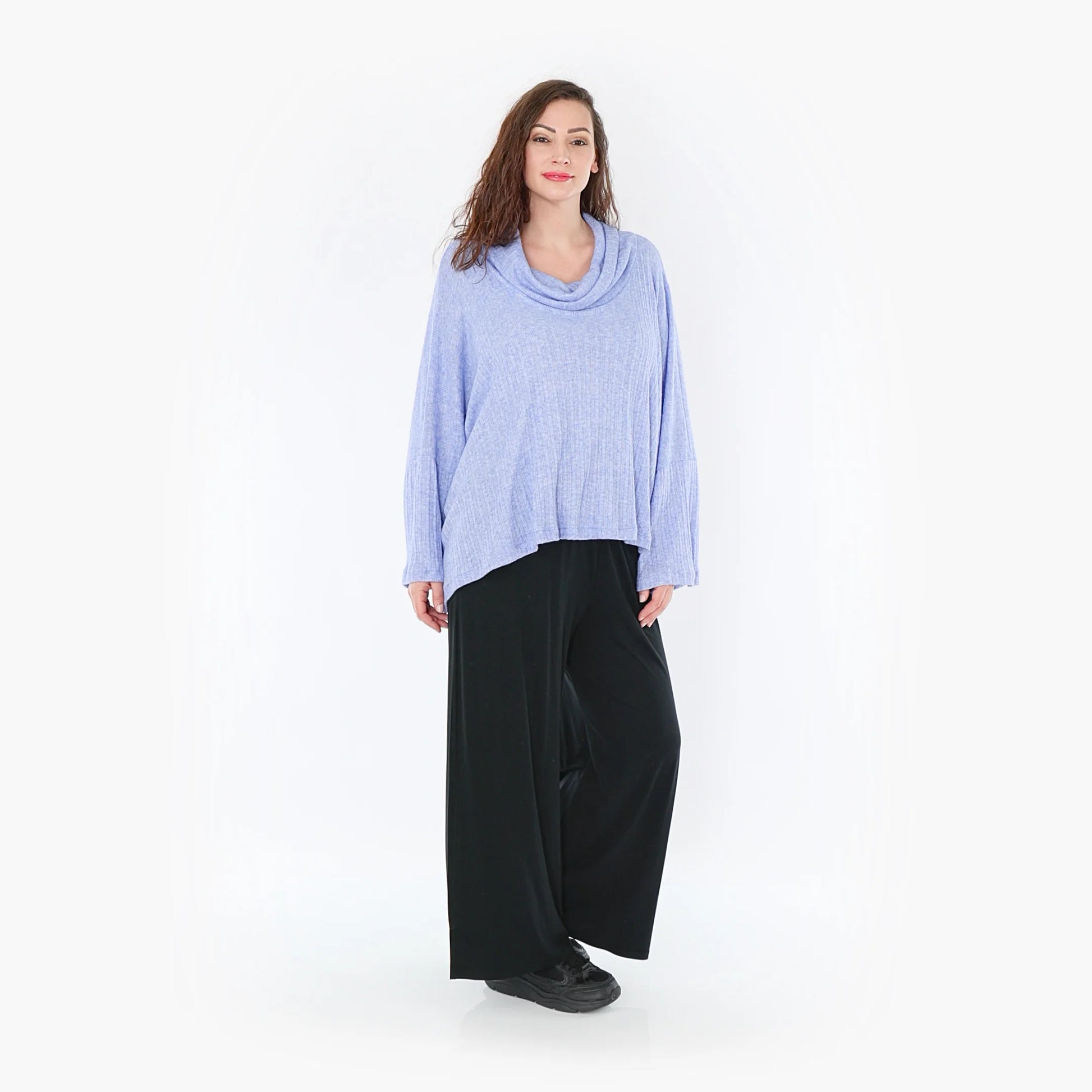 AKH Fashion Bigshirt in kastiger Form, aus Polyurethan, 1384.03019, Blau, Gerippt, Schick