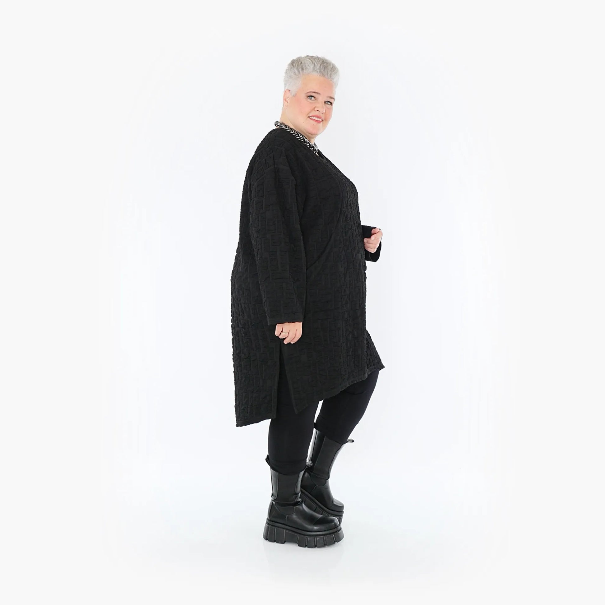 AKH Fashion Kleid in gerader Form, aus Viskose, 1405.07009, Schwarz, Schick, Modern