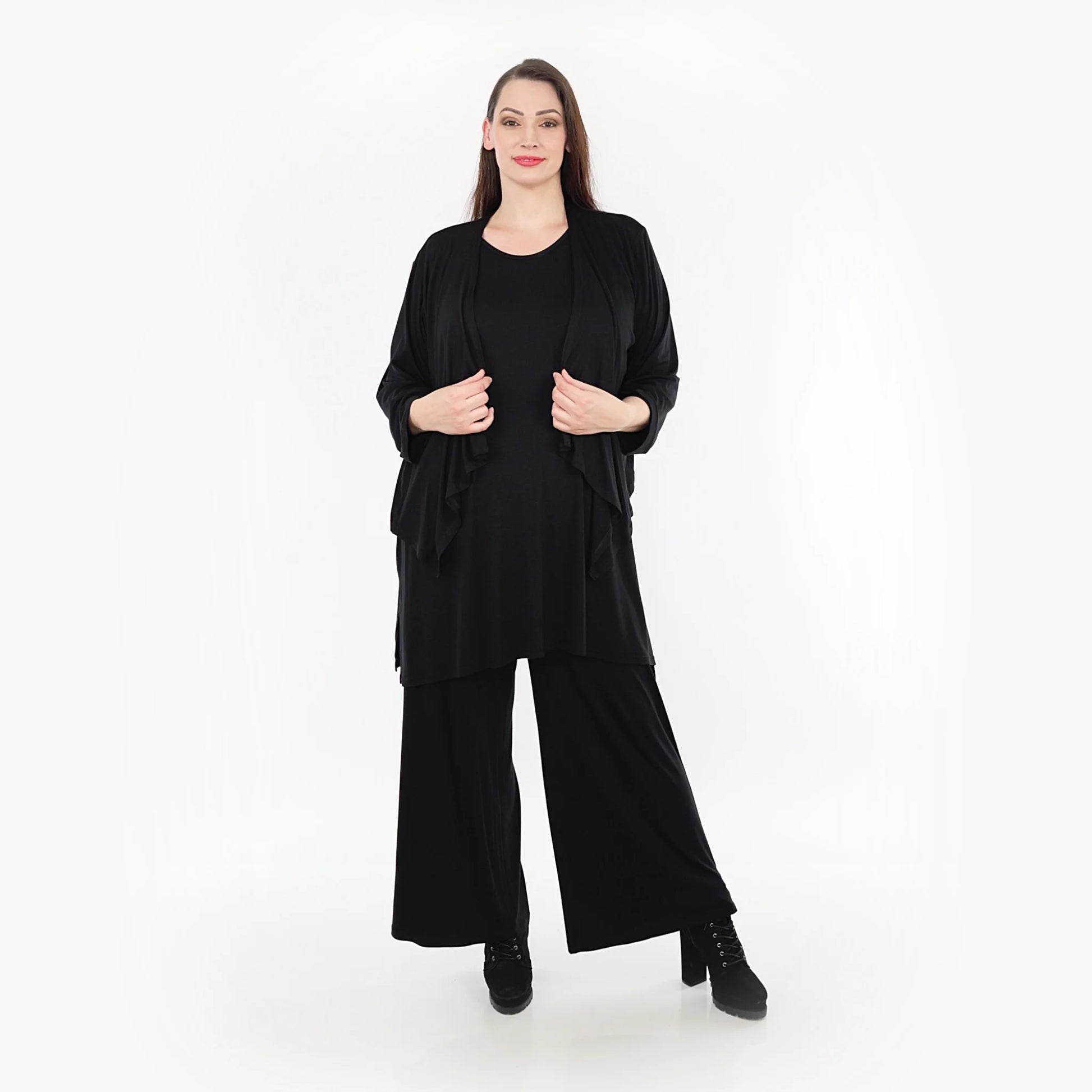 Zipfel Jacke von AKH Fashion aus Viskose, 1233.06949, Schwarz, Schick, Modern, Bequem