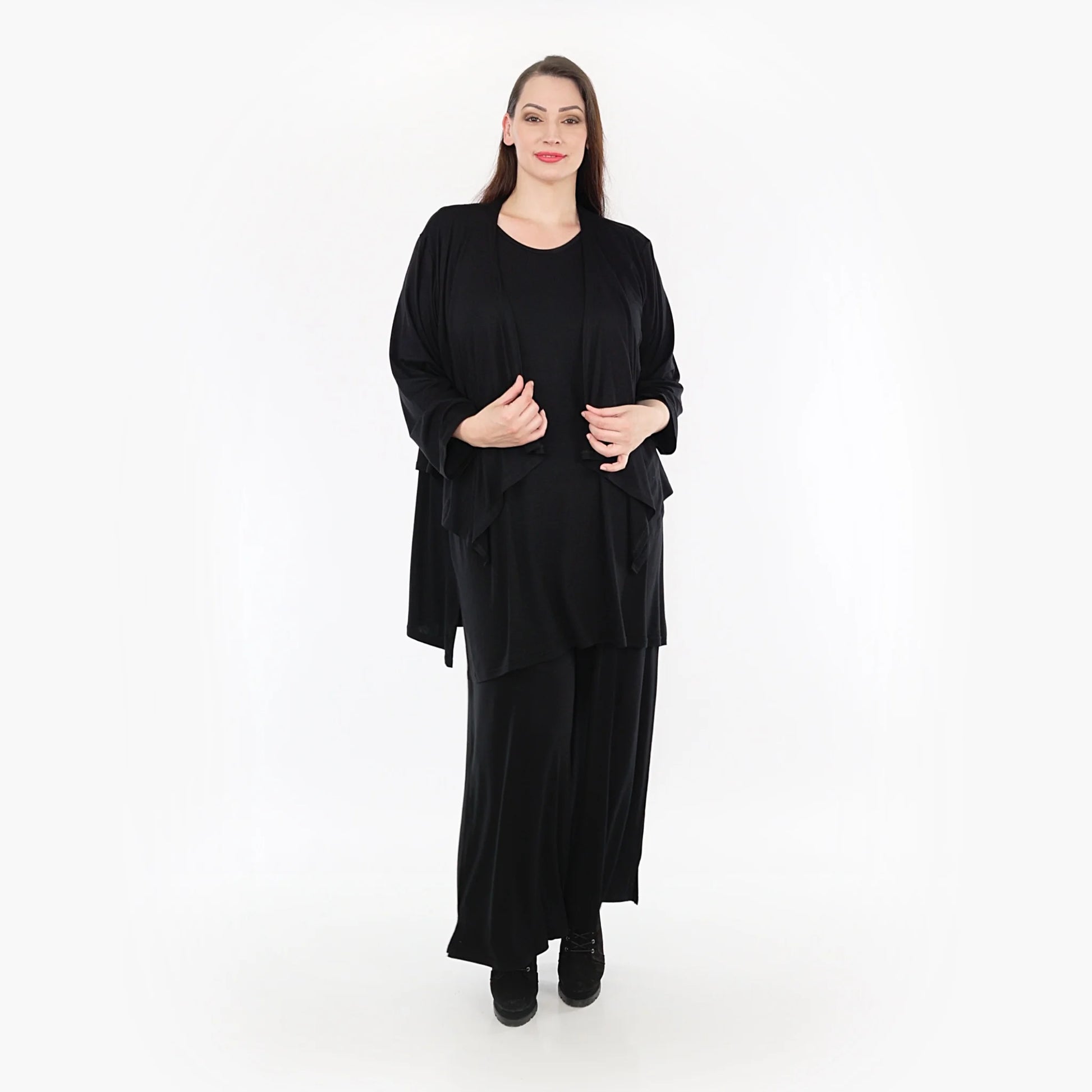 Zipfel Jacke von AKH Fashion aus Viskose, 1233.06949, Schwarz, Schick, Modern, Bequem