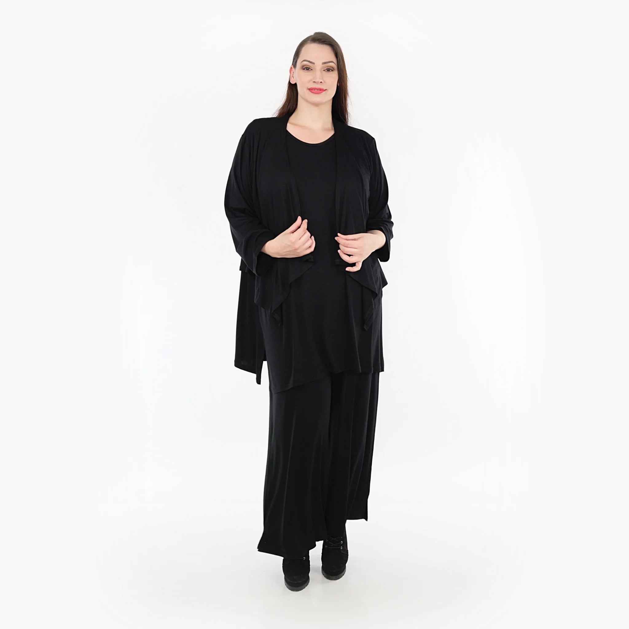 Zipfel Jacke von AKH Fashion aus Viskose, 1233.06949, Schwarz, Schick, Modern, Bequem