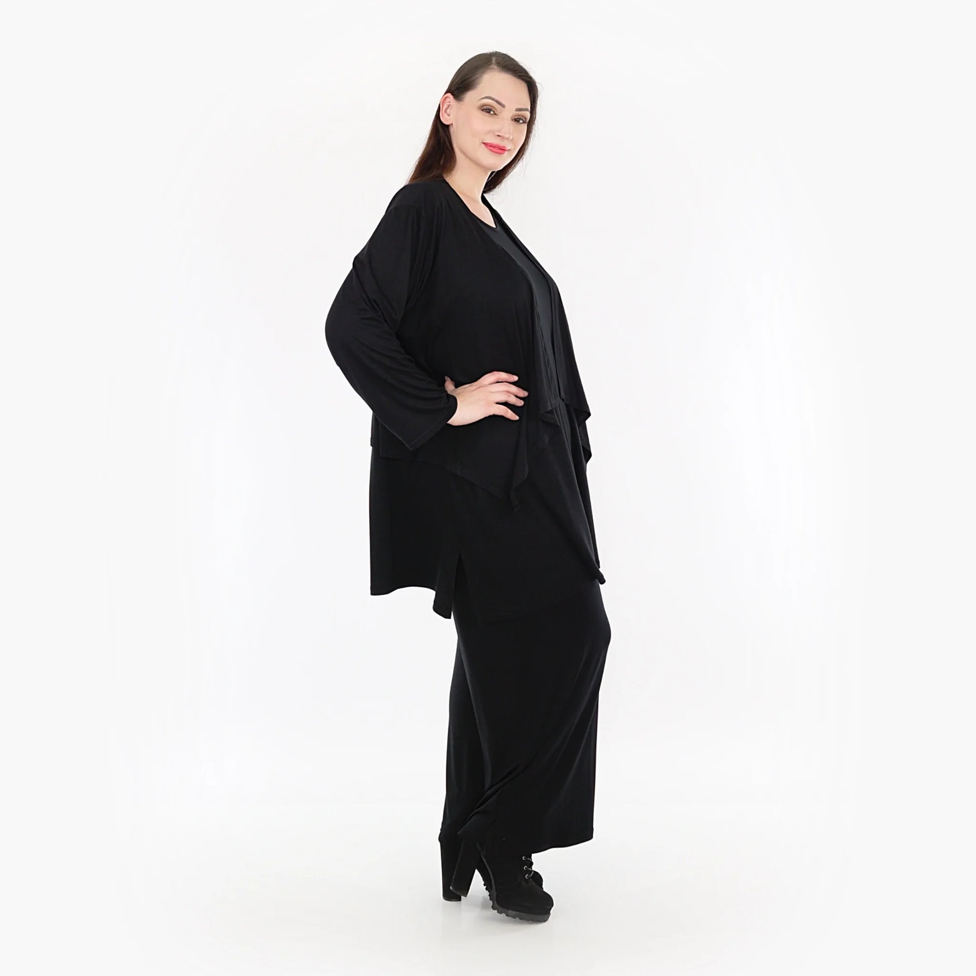 Zipfel Jacke von AKH Fashion aus Viskose, 1233.06949, Schwarz, Schick, Modern, Bequem