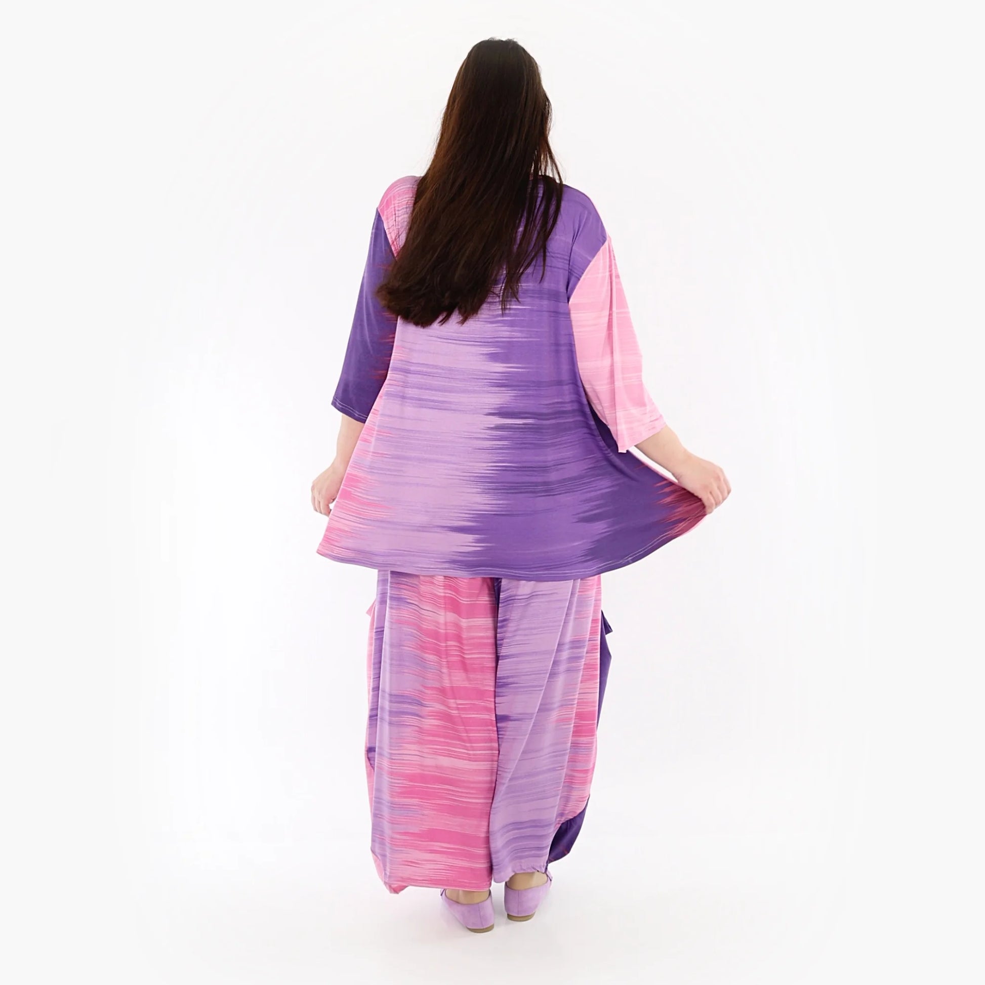 AKH Fashion Shirt in Glocken-Form, aus Viskose, 1249.01892, Flieder-Pink, Batik, Schick