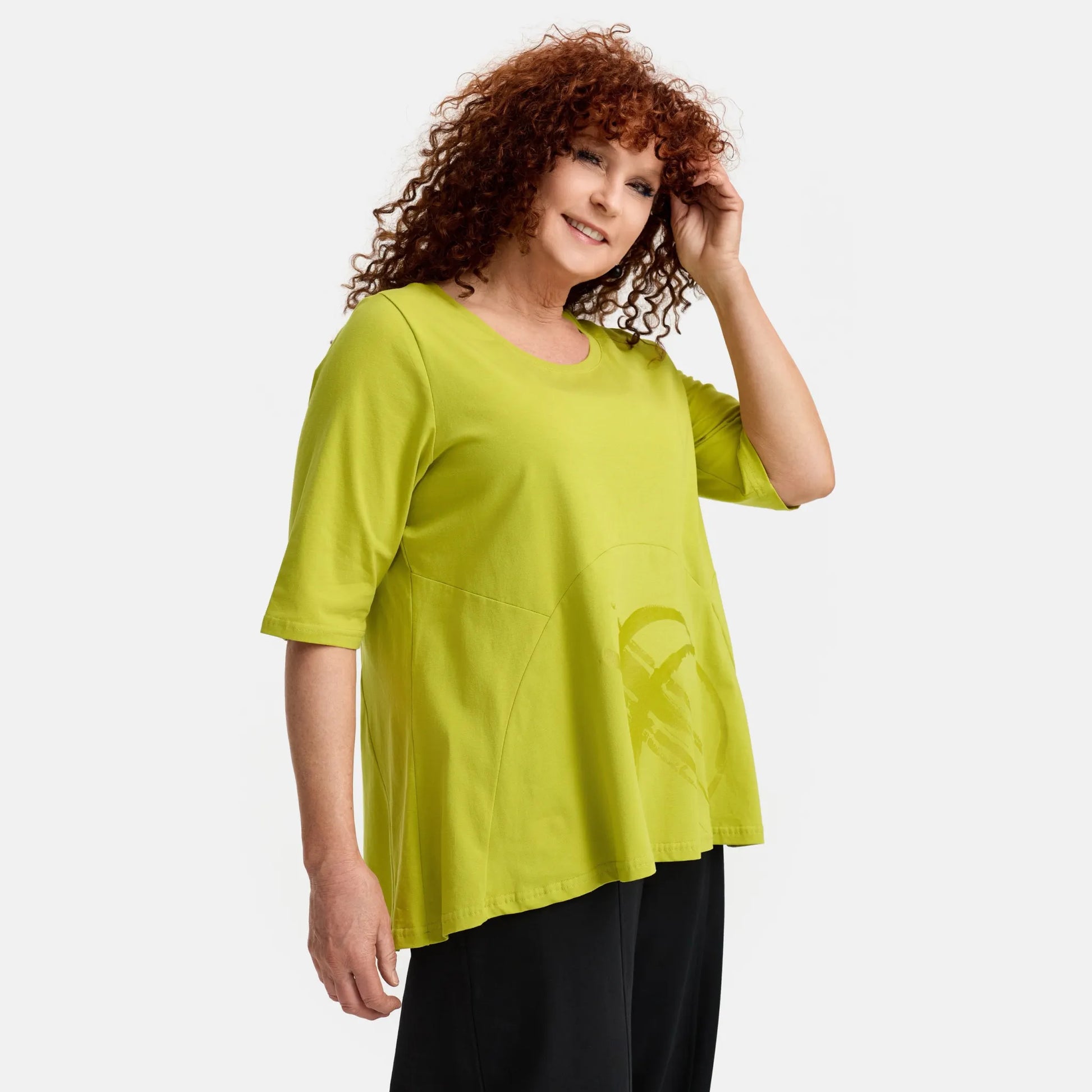A-Form Shirt von Do Your Best aus Viskose, D917, Pistazie, Abstrakt, Schick, Modern