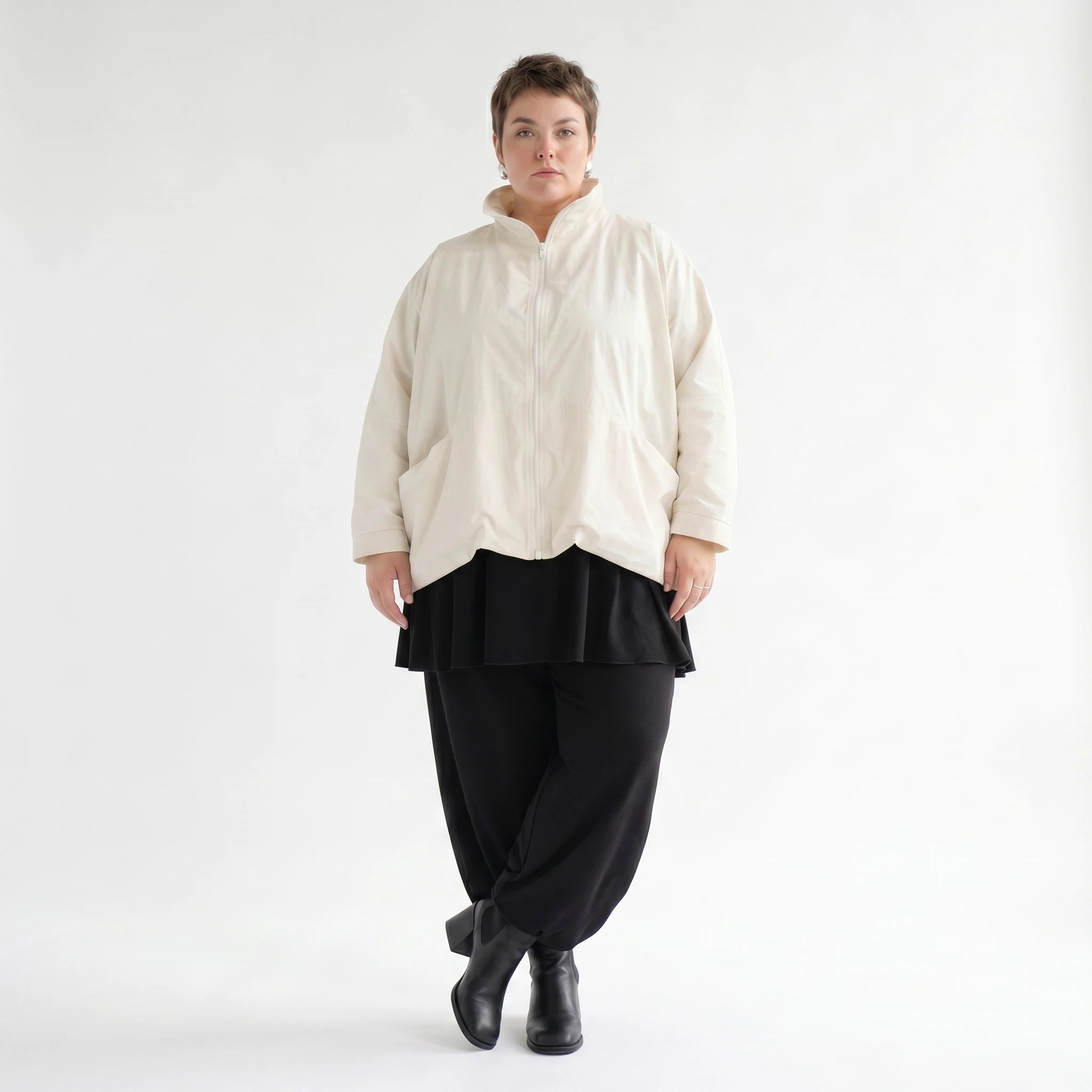 AKH Fashion Jacke in kastiger Form, aus Baumwolle, 1493.07104, Offwhite, Ausgefallen