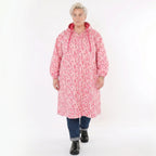 Pinker gepunkteter Softshellmantel mit Kapuze wasserabweisend und winddicht bequem