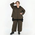 AKH Fashion Jacke in kastiger Form, aus Materialmix, 1516.07076, Cognac