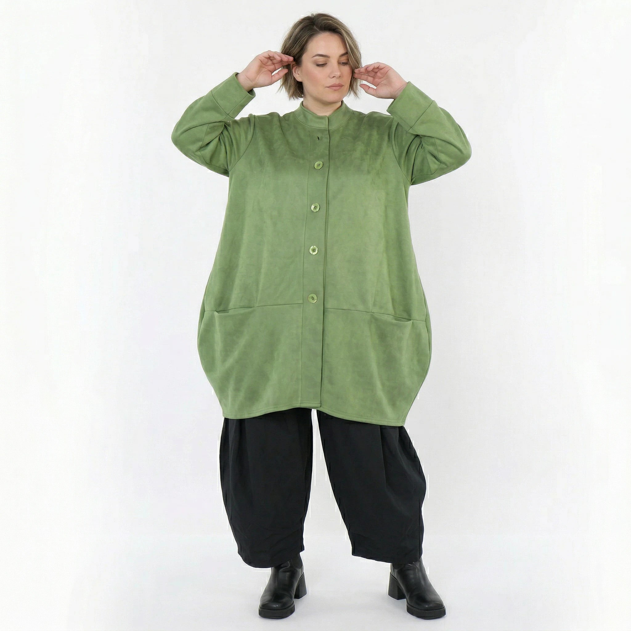 Ballonjacke von AKH Fashion aus Polyester, 1520.07094, Grün, Ausgefallen, Zeitlos, Schick
