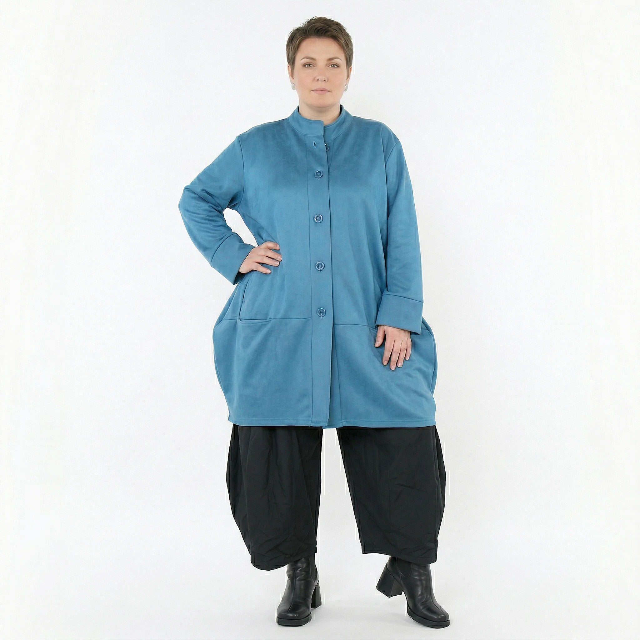 Ballonjacke von AKH Fashion aus Polyester, 1520.07094, Petrol, Ausgefallen, Zeitlos