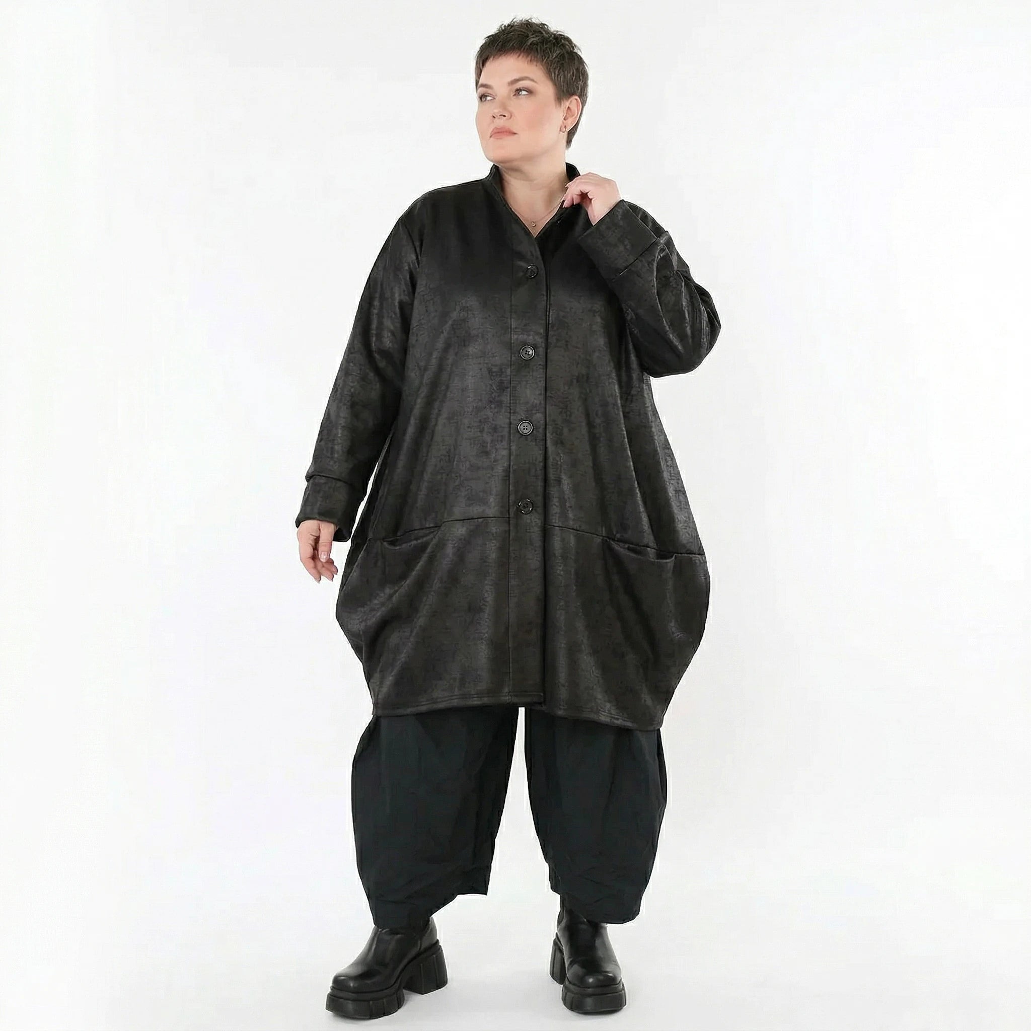 Ballonjacke von AKH Fashion aus Polyester, 1520.07094, Schwarz, Ausgefallen, Zeitlos