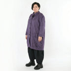 Ballonjacke aus violettem Lederimitat mit Stehkragen und tiefen Nahttaschen elegant warm
