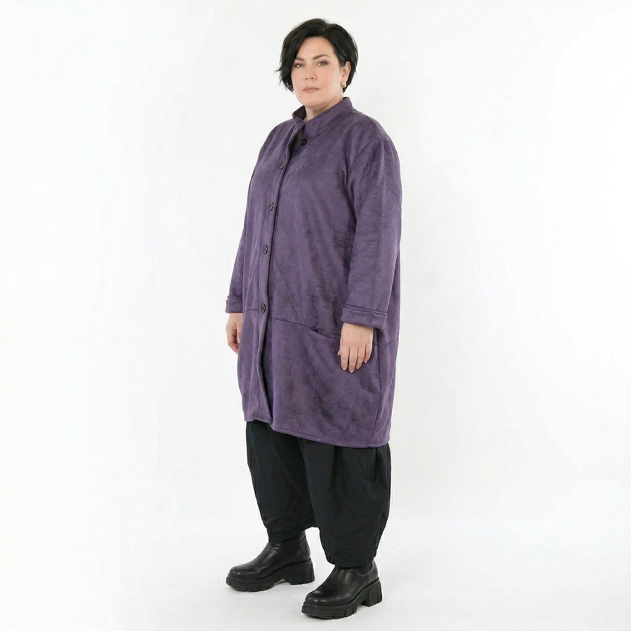 Ballonjacke von AKH Fashion aus Polyester, 1520.07094, Violett, Ausgefallen, Zeitlos