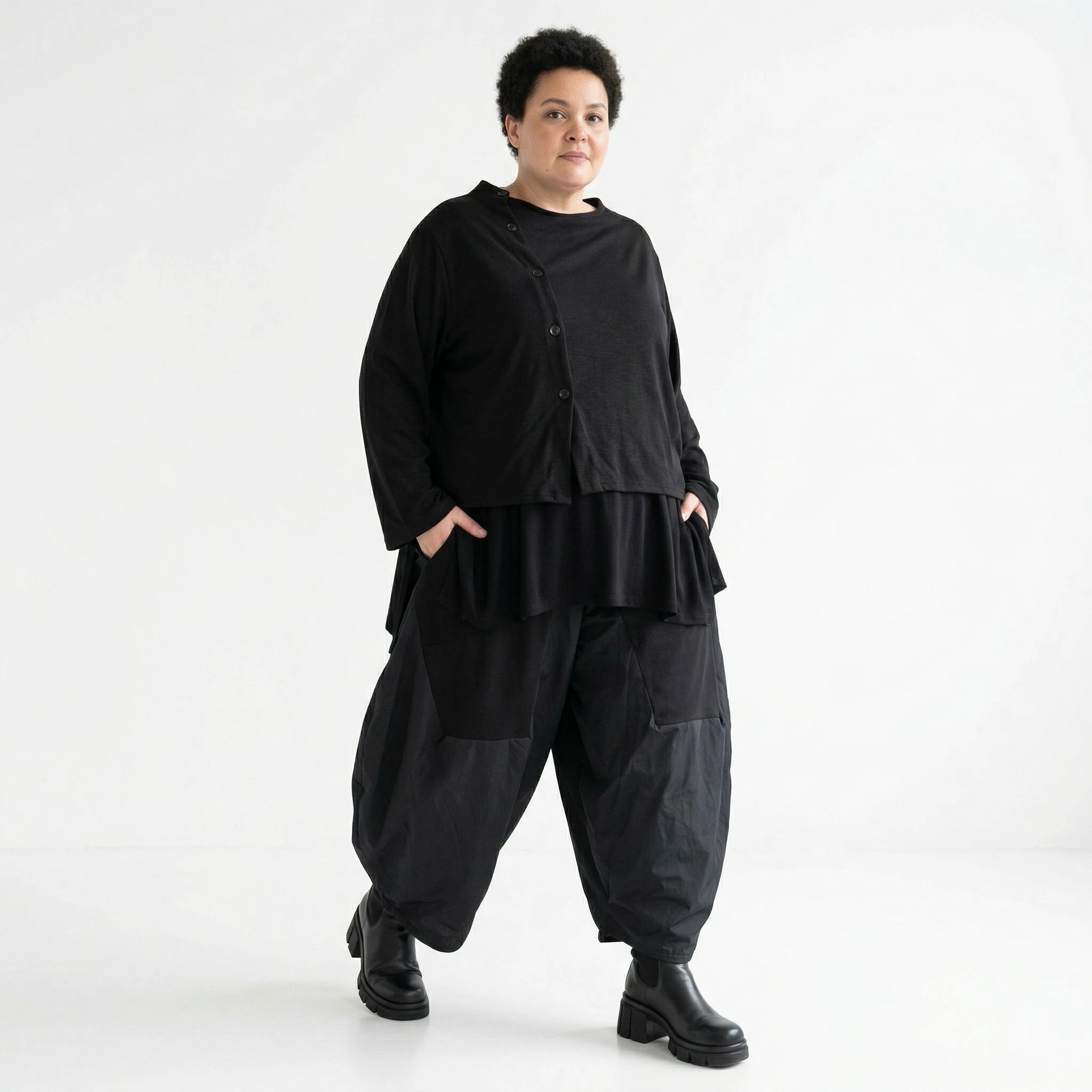 AKH Premium Jacke in gerader Form, aus Viskose, P1008.7006, Schwarz, Ausgefallen, Zeitlos