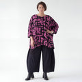 A-Form Bigshirt von AKH Fashion aus Viskose, 1519.07116, Fuchsia/Schwarz, Pinselstrich