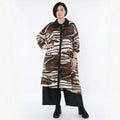 AKH Fashion Bluse in gerader Form, aus Materialmix, 1507131, Schwarz/Braun/Weiß, Reptil