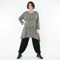A-Form Shirt von AKH Fashion aus Materialmix, 1526.00521, Grau/Schwarz/Weiß, Schick