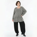 A-Form Bigshirt von AKH Fashion aus Materialmix, 1526.00593, Grau/Schwarz/Weiß, Schick