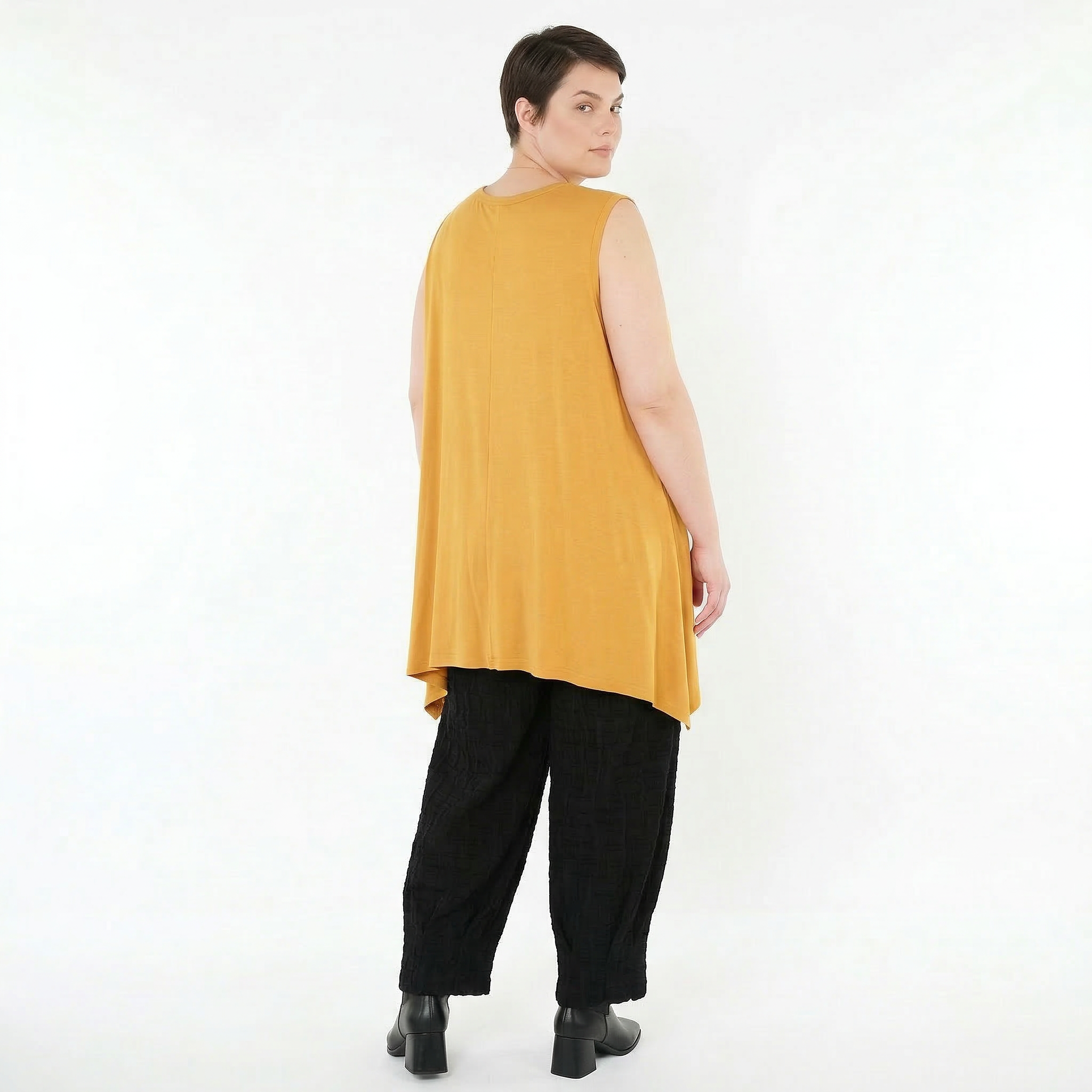 A-Form Top von AKH Fashion aus Viskose, 1531.03071, Senf, Ausgefallen, Zeitlos, Schick