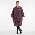 AKH Fashion Mantel in Glocken-Form, aus Materialmix, 1529.07041, Schwarz/Fuchsia, Kringel