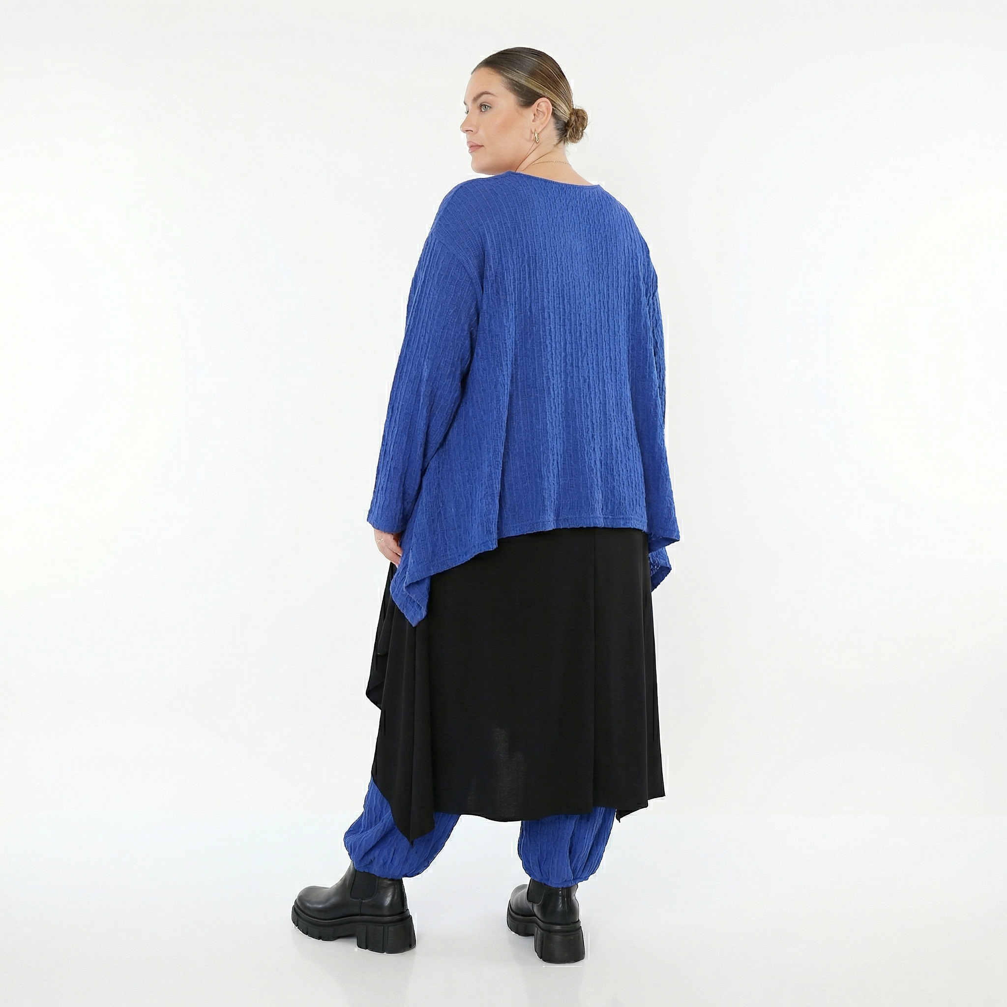A-Form Jacke von AKH Fashion aus Materialmix, 1532.00118, Royalblau, Wellen, Ausgefallen