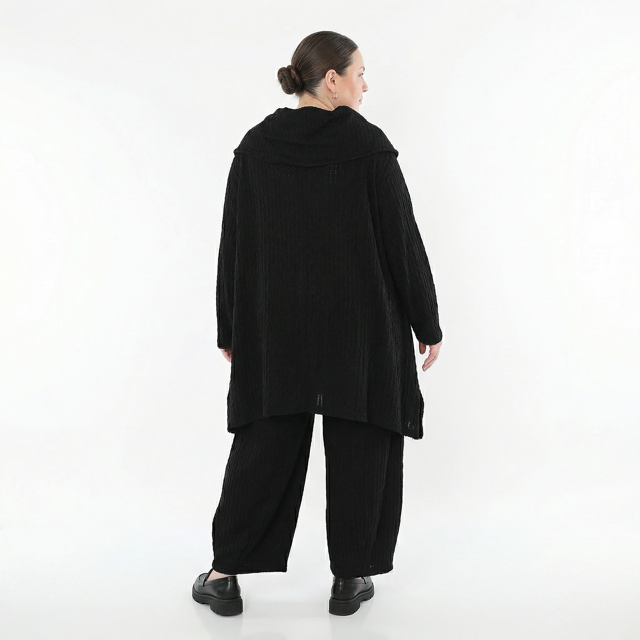 Ballonhose von AKH Fashion aus Materialmix, 1532.05920, Schwarz, Wellen, Ausgefallen