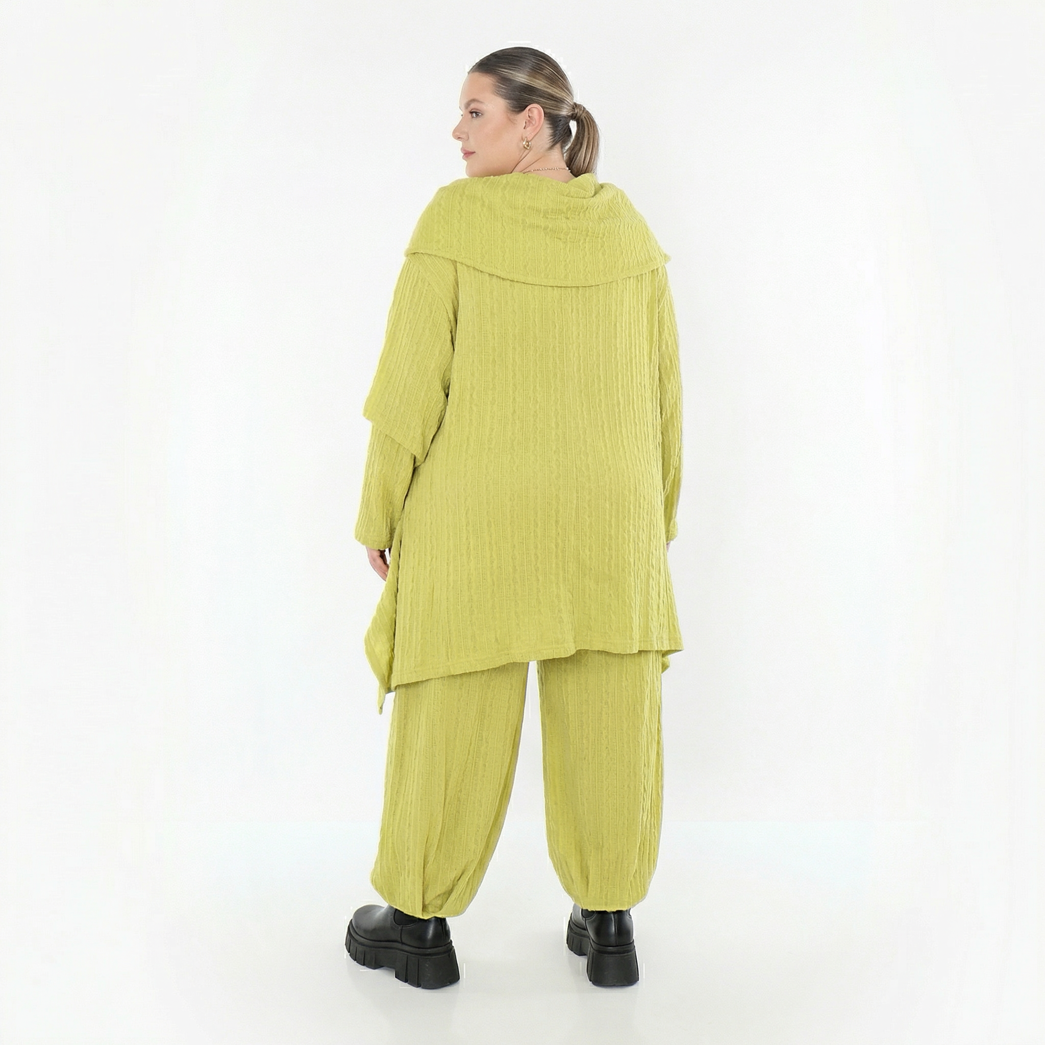 A-Form Bigshirt von AKH Fashion aus Materialmix, 1532.07145, Lime, Wellen, Ausgefallen