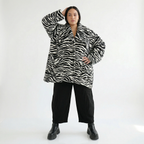  A-Form Jacke von AKH Fashion aus Polyester, 1534.06749, Schwarz/Weiß, Zebra, Ausgefallen