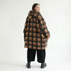  Ballonjacke von AKH Fashion aus Polyester, 1535.06660, Cognac/Beige/Grau, Kariert, Schick
